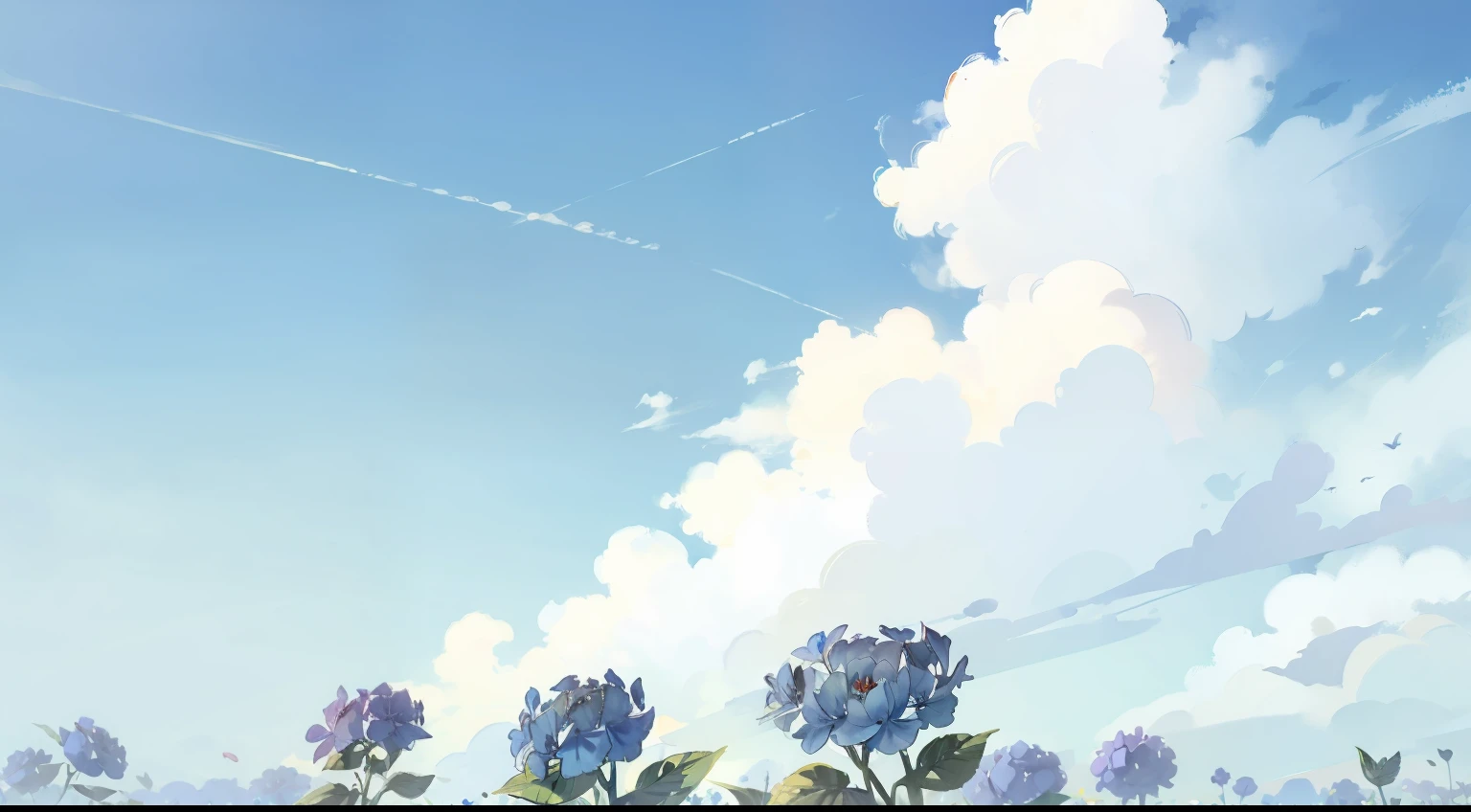 blue-sky、hortensia、Sunnyday