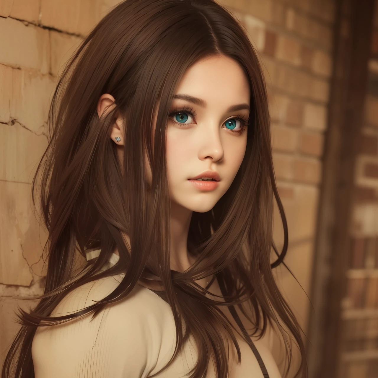 Beauty with long hair and big eyes
