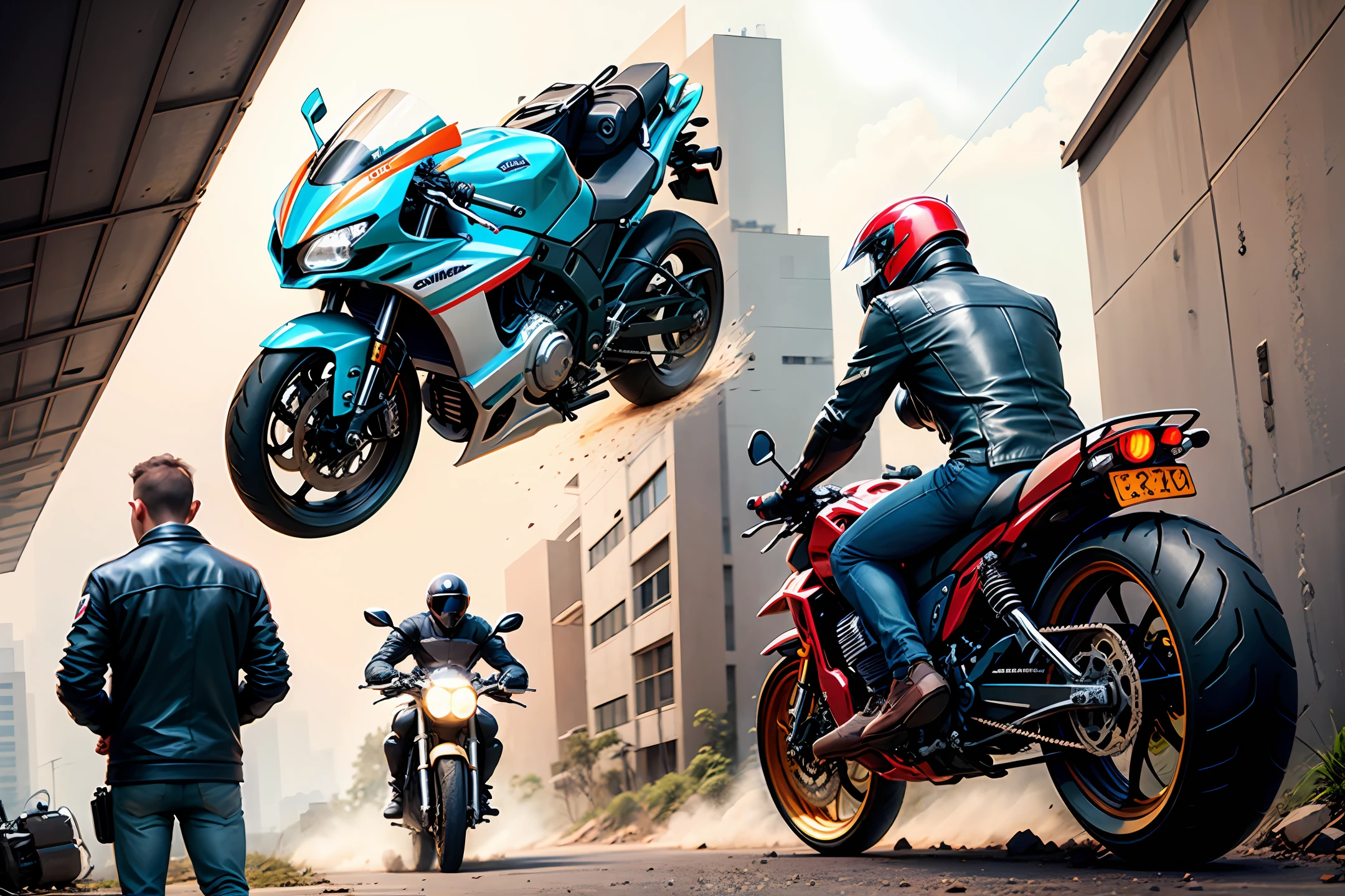 the motorcycle，mechs，