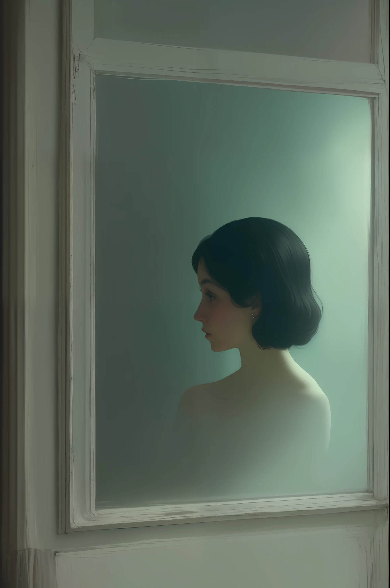 Cinematic film still of a mutated woman in the Psychedelic mental hospital,
by Walter Sickert, John Singer Sargent, and William Open, serene Dark Nymphet, Pale Grunge
vignetting, [pantone], film grain, negative space, subtle gradients,  hyper-realistic, colorgraded, volumetric lighting, [[volumetric fog, moist]], shallow depth of field, reflections.