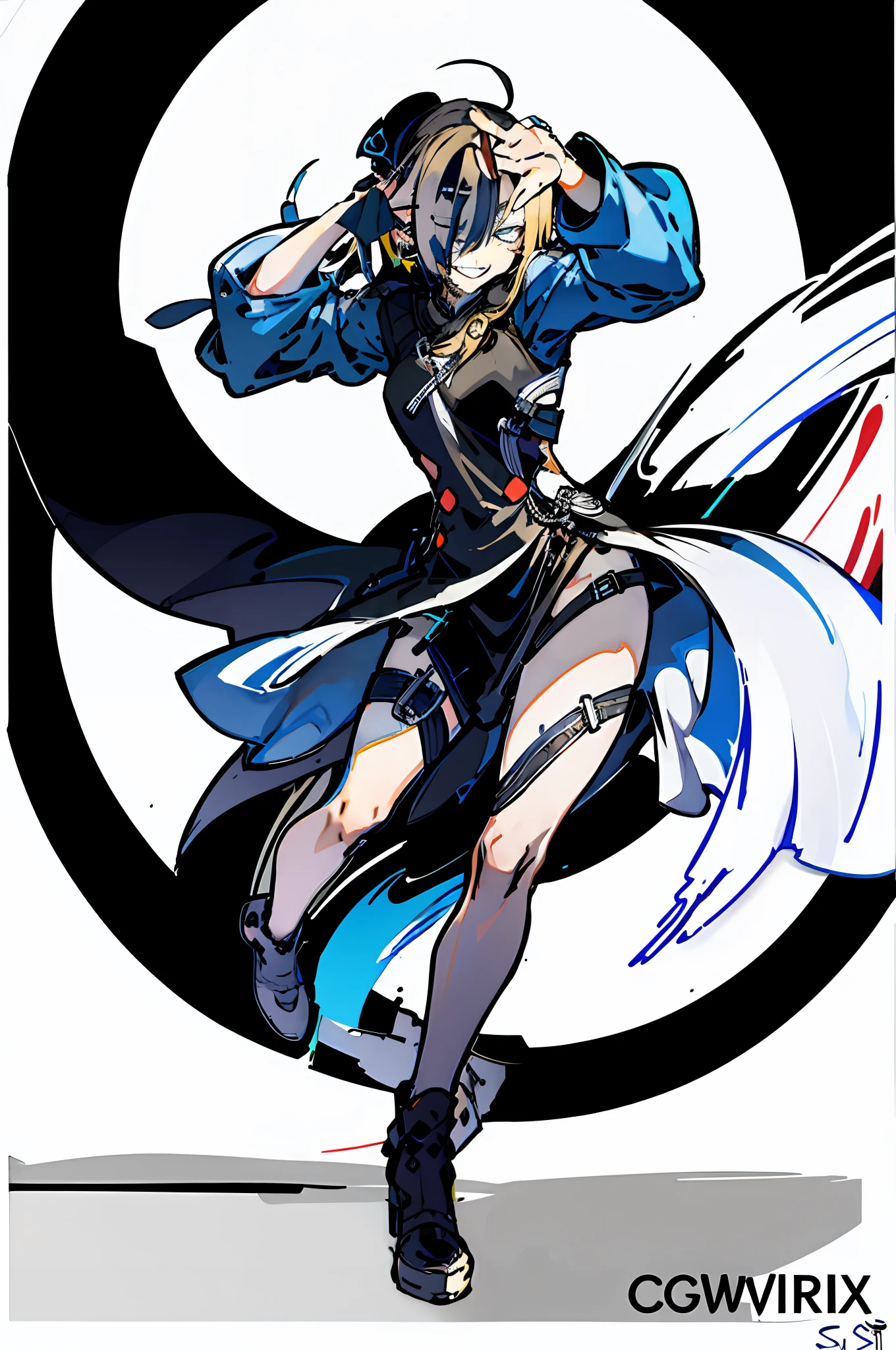 Lewd expression,ssmile,Close one eye
