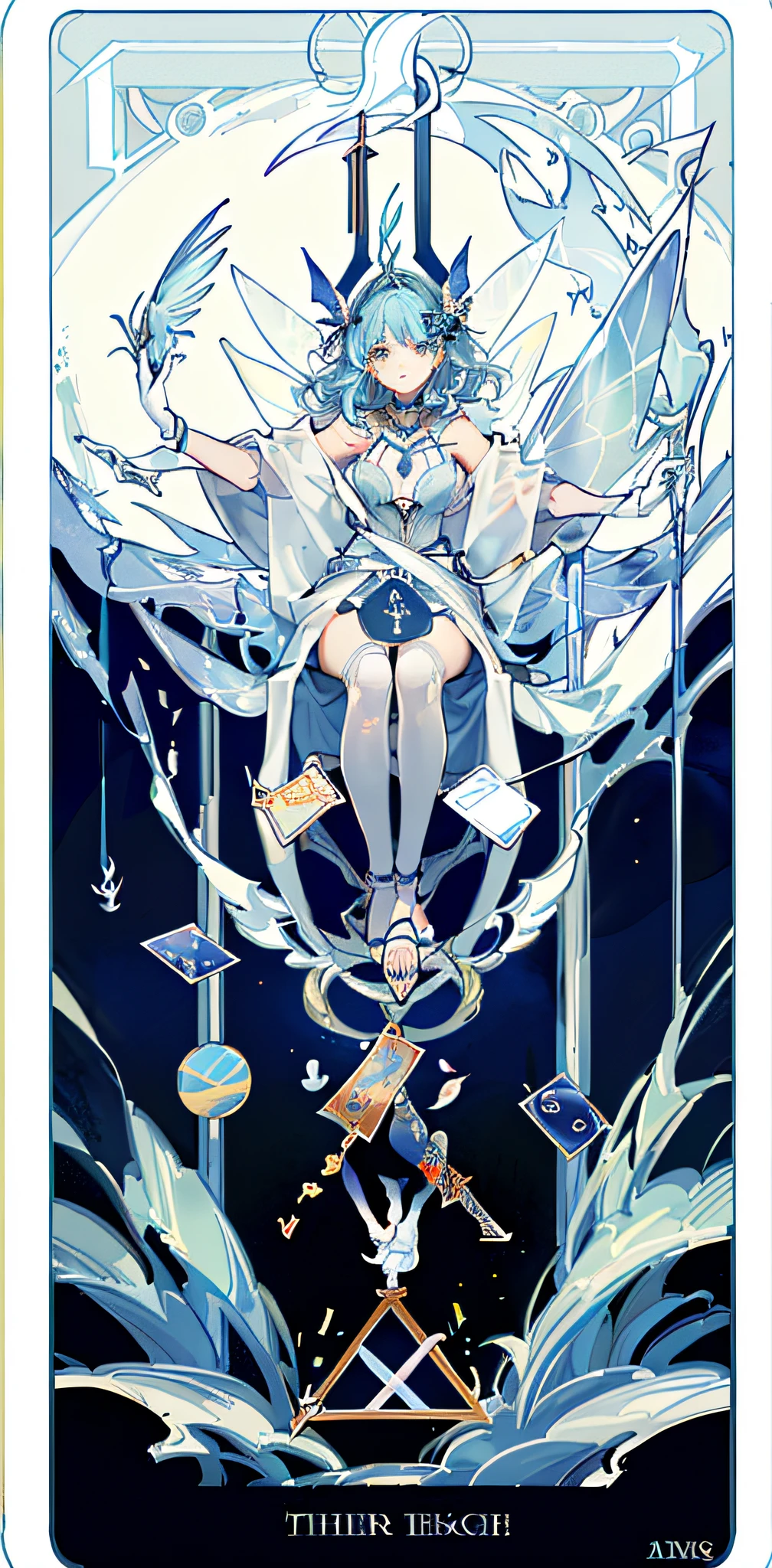 (Golden Ratio: 1.2), (Rose Graffiti: 1.2), (Glitch Color: 1.3), [(White Background: 1.4)::10], (Whole Body: 1.2), (Super Fine: 1.3), (Tarot :1.6),(Magician (Tarot):1.6),(Paper:1.2),(Fairy:1.6),(Fairy Wings:1.2),Full Body, Hanging,(Cool:1.2),(Red Long Hair ),(butterfly hair accessory),(flower hair accessory: 1.0),((sandals,Locket)),(colored cocktail dress: 1.0)+(loose-sleeve jacket: 1.3)+(fluttering colorful tassels and ribbons :1.2 ),(white stockings: 1.2),(colored ink paper flowers: 1.2),(colorful flower sea: 1.3),(chaotic geometry: 1.3),(negative space: 0.8),(drawing board: 1.3 ), (Ether Color ink flow: 1.3)