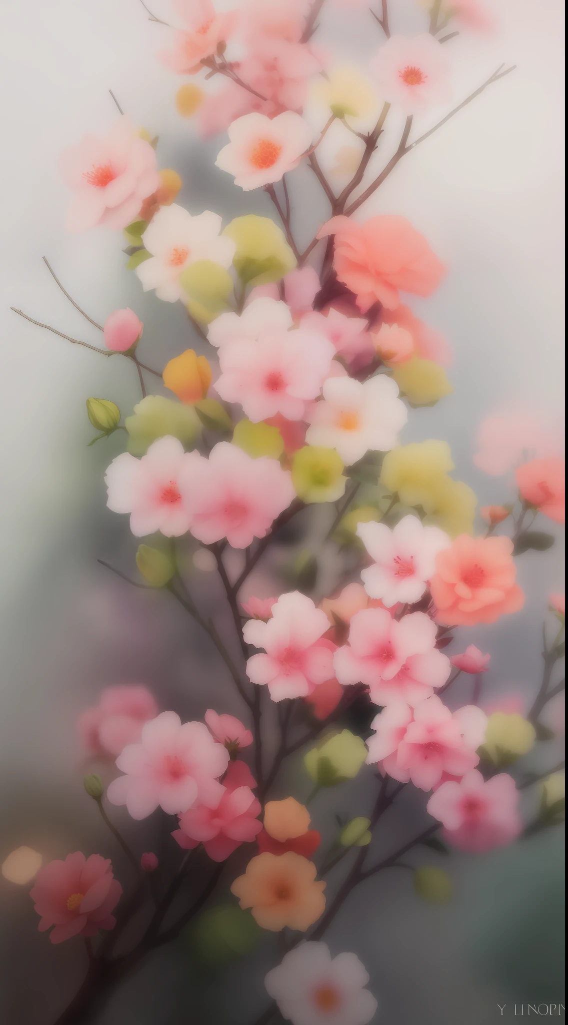 Draw a picture of a tree，with pink flowers on it, author：Yao Tingmei, By Leng Mei, author：Yi Zaiwan, author：Mei Qing, author：Cheng Jiasui, author：Liao Zhichun, author：Xie Shichen, author：Liang Kai, author：CHEN Chun, author：GAO Xiang, author：Yang Borun