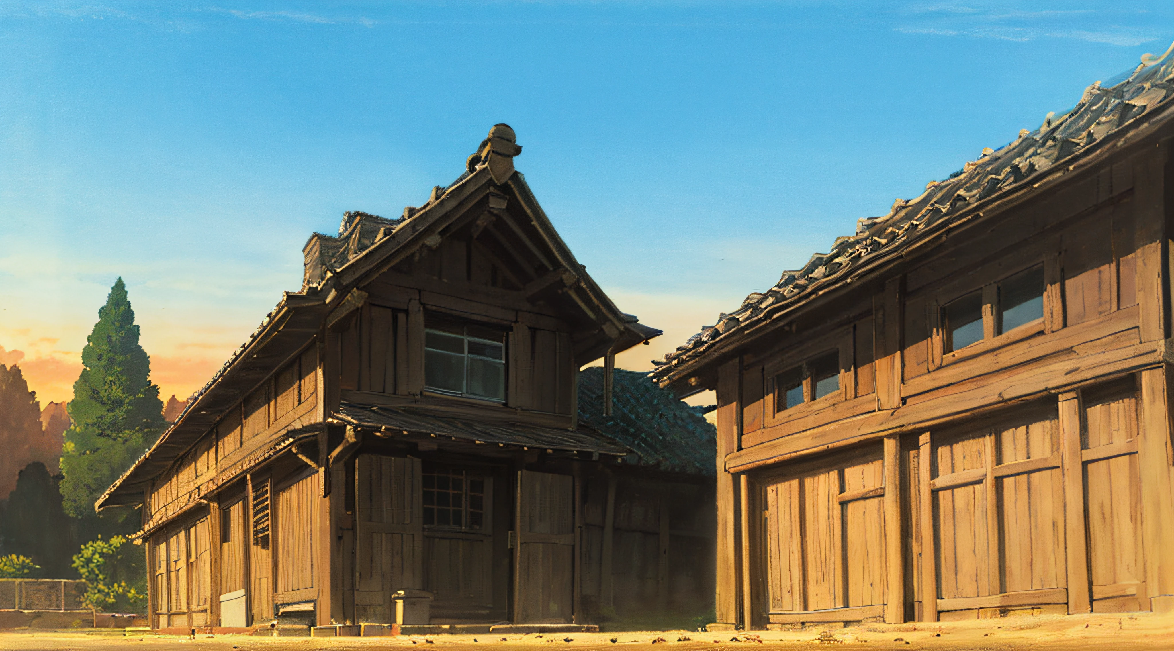 outdoor in the golden hour
Background Ghibli style village,
(fujifilm 16k) ,hyperrealistic, intricate detail, autolevel, dark, art nouveau, dramatic, desaturated, (expansive), intricate