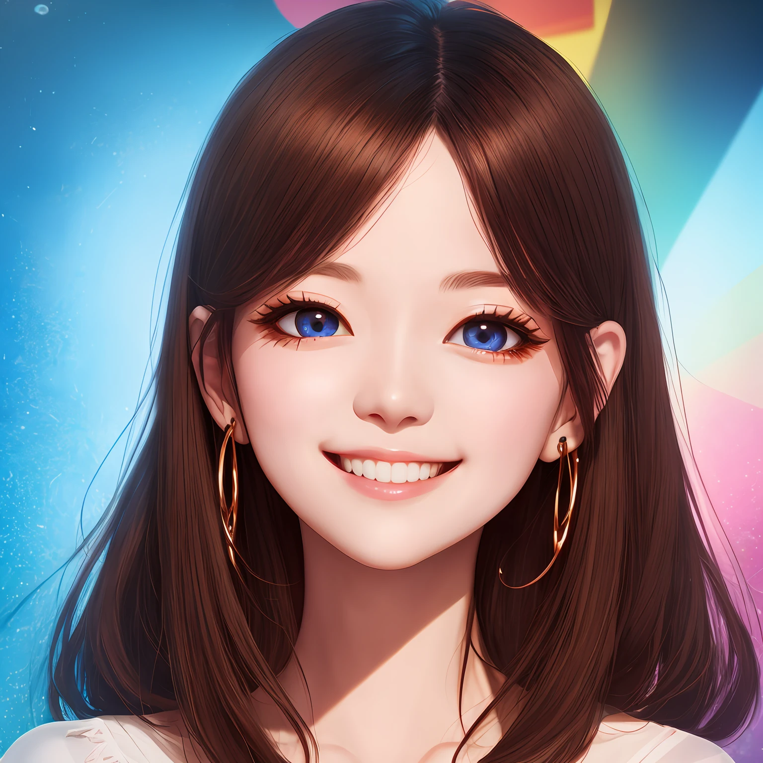 brunette color hair、long eyelasher、Solid round eyes、Electronic ears、Light smile、Ear blush、full bodyesbian、super detailing、8k、stereograms --auto