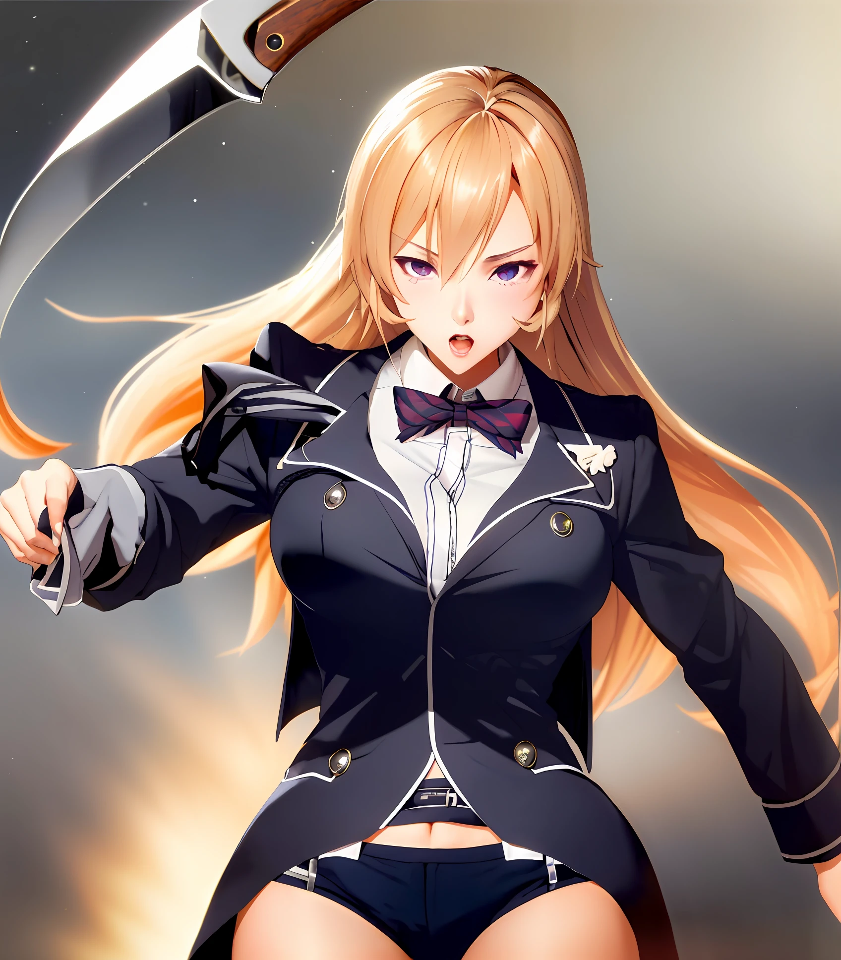 Charge with a large knife