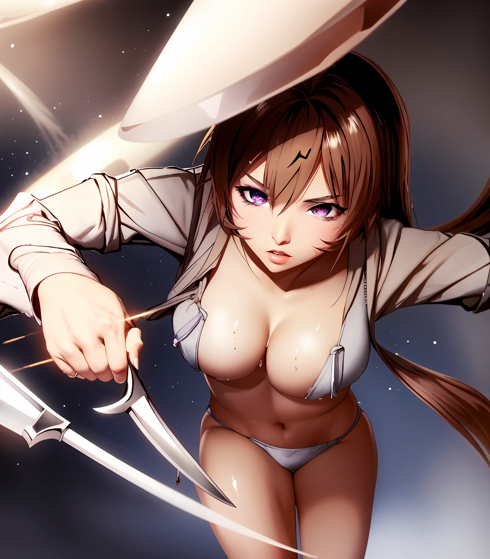 Charge with a large knife