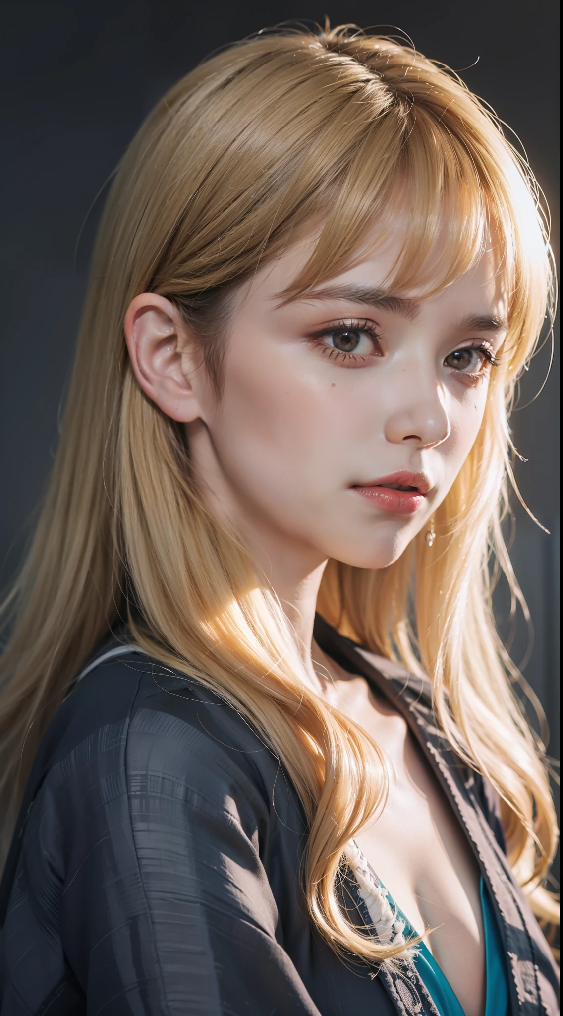 (front focus),(in the dark:1.6),wearing kimono
Hyperrealist portrait of female by david hockney and alphonse mucha,fantasy art, photo realistic, dynamic lighting, artstation, poster, volumetric lighting, very detailed faces, 4 k, award winning,, 1girl, in the dark, deep shadow, low key,cowboy shot,(official clothing:1.4) ,long hair,white hair,
