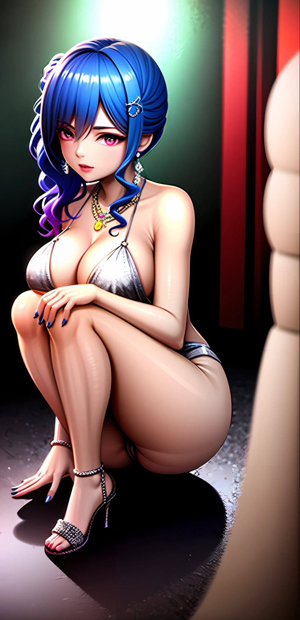 A beauty who crouches down and leaks panties