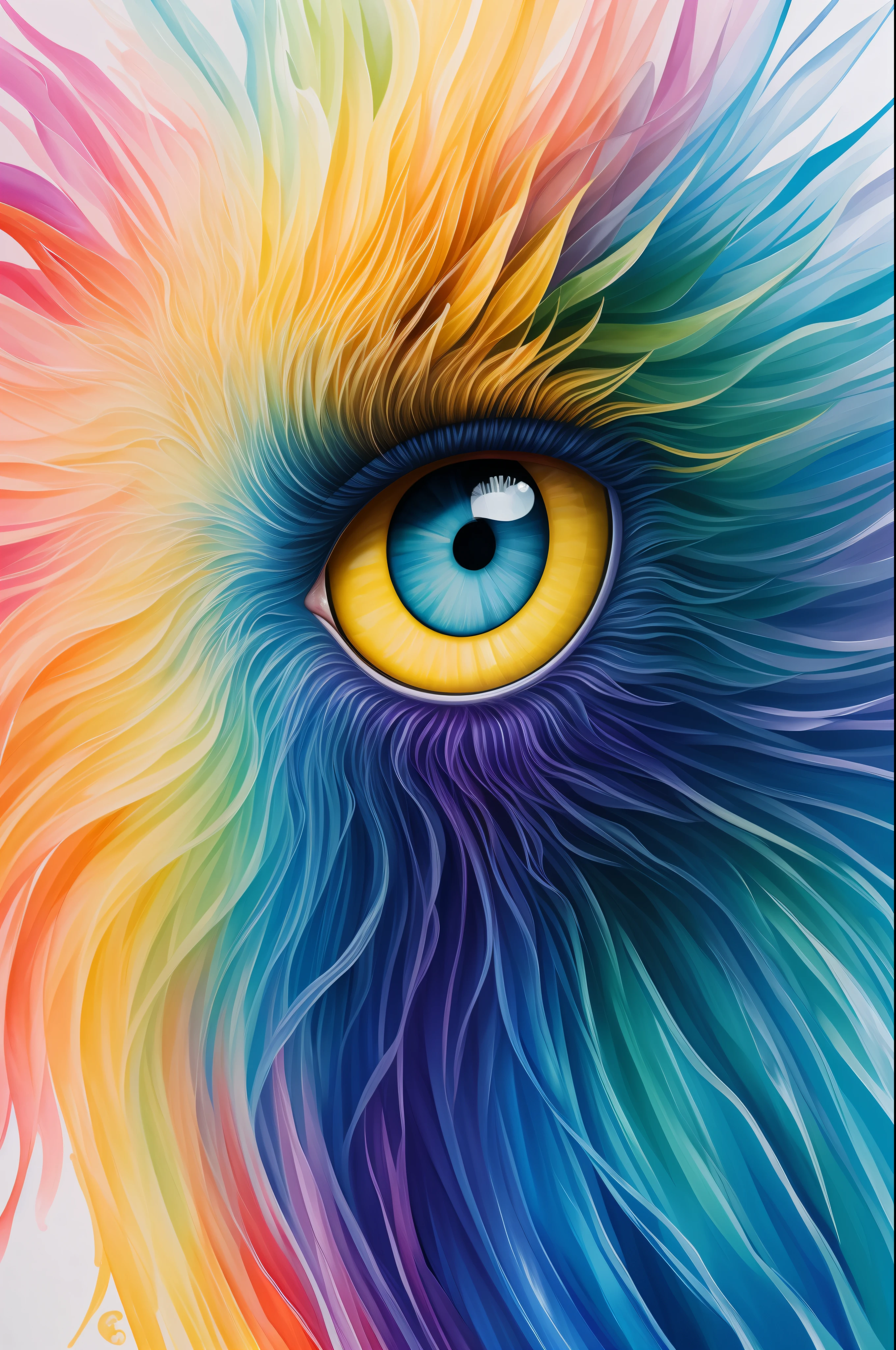 Colorful Eagle: A 28-year-old Giru, oil painting, perfect feathers, blue yellow colors, light purple and violet additions, light red additions, intricate details, welcome screen, 8k resolution, masterpiece, artstation digital painting Very smooth ink flow: 8k resolution Photorealistic masterpiece: Intricately detailed fluid gouache painting: by Jean Baptiste Mongue: Calligraphy: Acrylic: Watercolor Art, Professional Photography, Daylighting, Maximalist Volumetric Lighting Photoillustration: by Marton Bobzert:, Complex, Elegant, Expansive, Fantastic, Vibrant, Best Quality Details, Realistic, High Definition, High Quality Texture, Epic Lighting, Motion Picture Still, 8k, Soft Lighting, Anime Style, Masterful Playing Card Edge, Random Colorful Art, Oil Painting, Blue Yellow Colors, Purple Color Additions clear and violet, light red additions, intricate details, welcome screen, 8K resolution, masterpiece, artstation digital painting Very smooth Black ink flow: 8K resolution Photorealistic masterpiece: intricately detailed fluid gouache painting: by Jean Baptiste Mongue: Calligraphy: acrylic: watercolor art, professional photography, natural lighting, volumetric lighting Maximalist photoillustration: by Marton Bobzert:, complex, Elegant, expansive, fantastic, vibrant