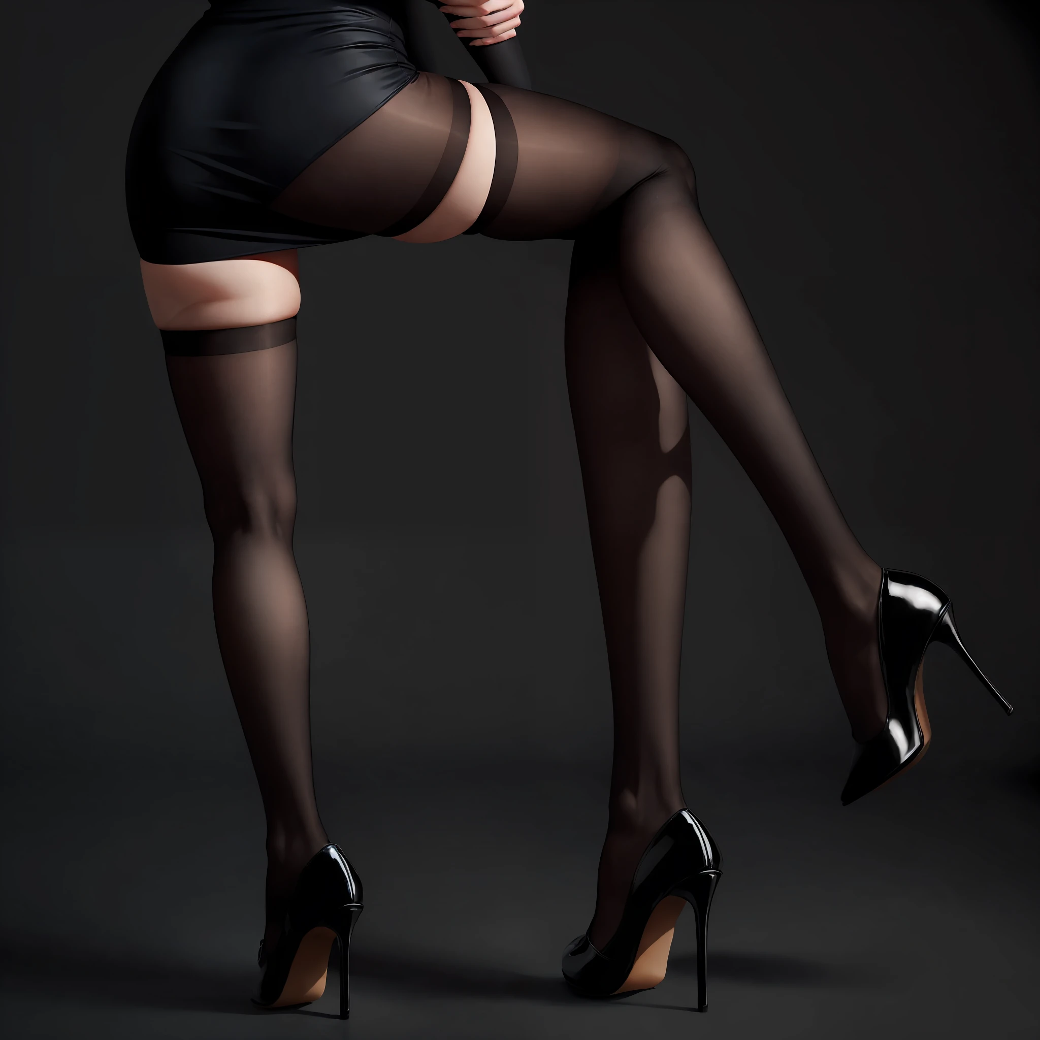 long leges,Professional Dress,black lence stockings,high-heels,femele,lowerbody,solo person,k hd --auto