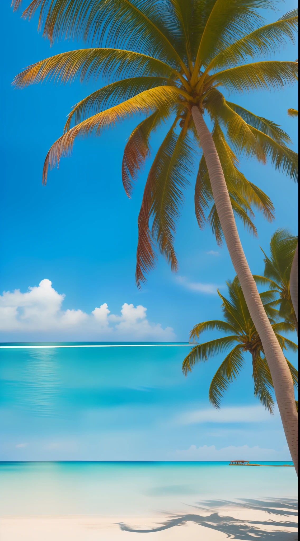 the sea,summer day,Cool,bright,coconut palms