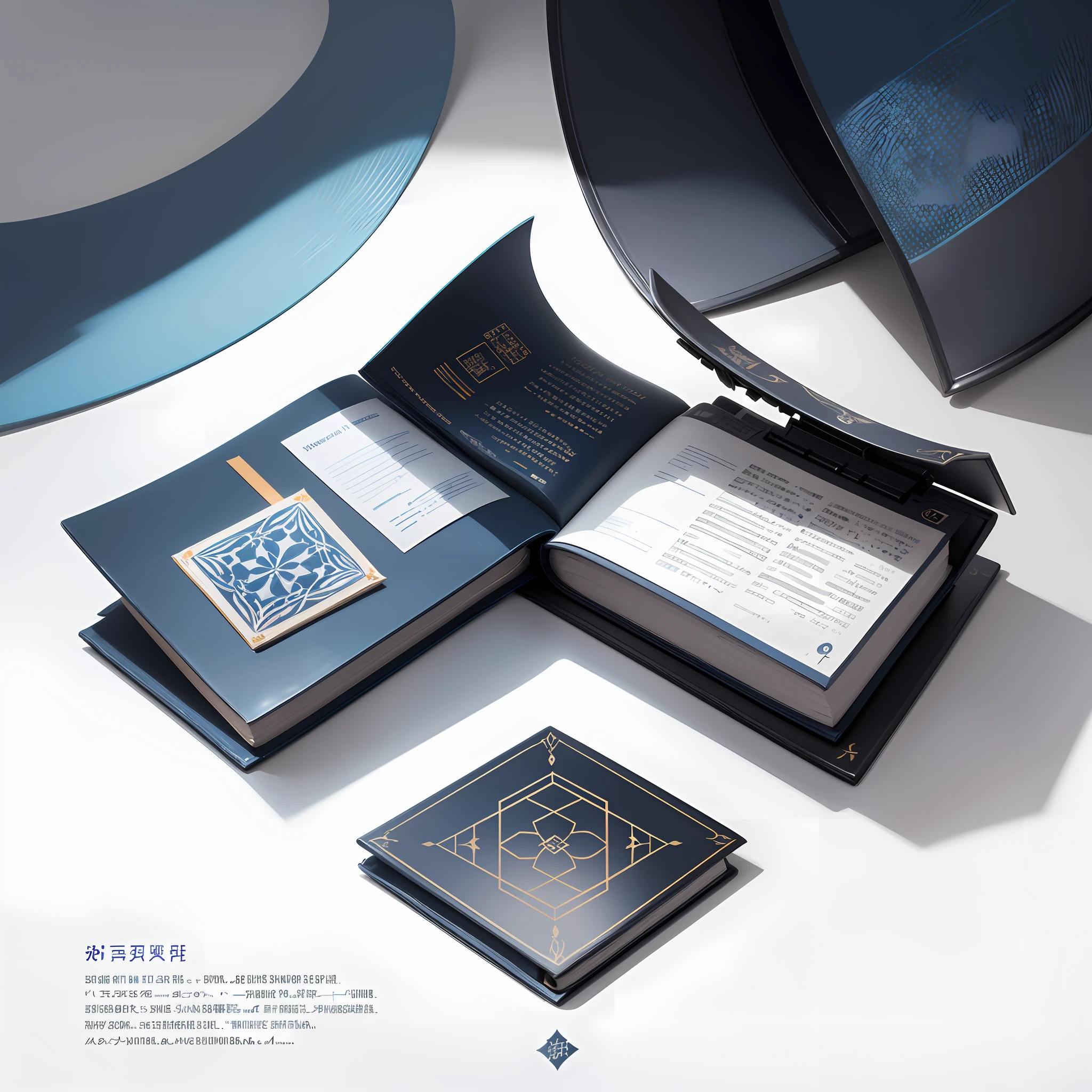 This is a book,The lid is divided into two zones: Blue and white bicolor,The theme is visible。In the blue zone,There are other color patterns embellished,Show mystery;In the white area,There is a clean white font,The title of the book is clearly expressed --auto