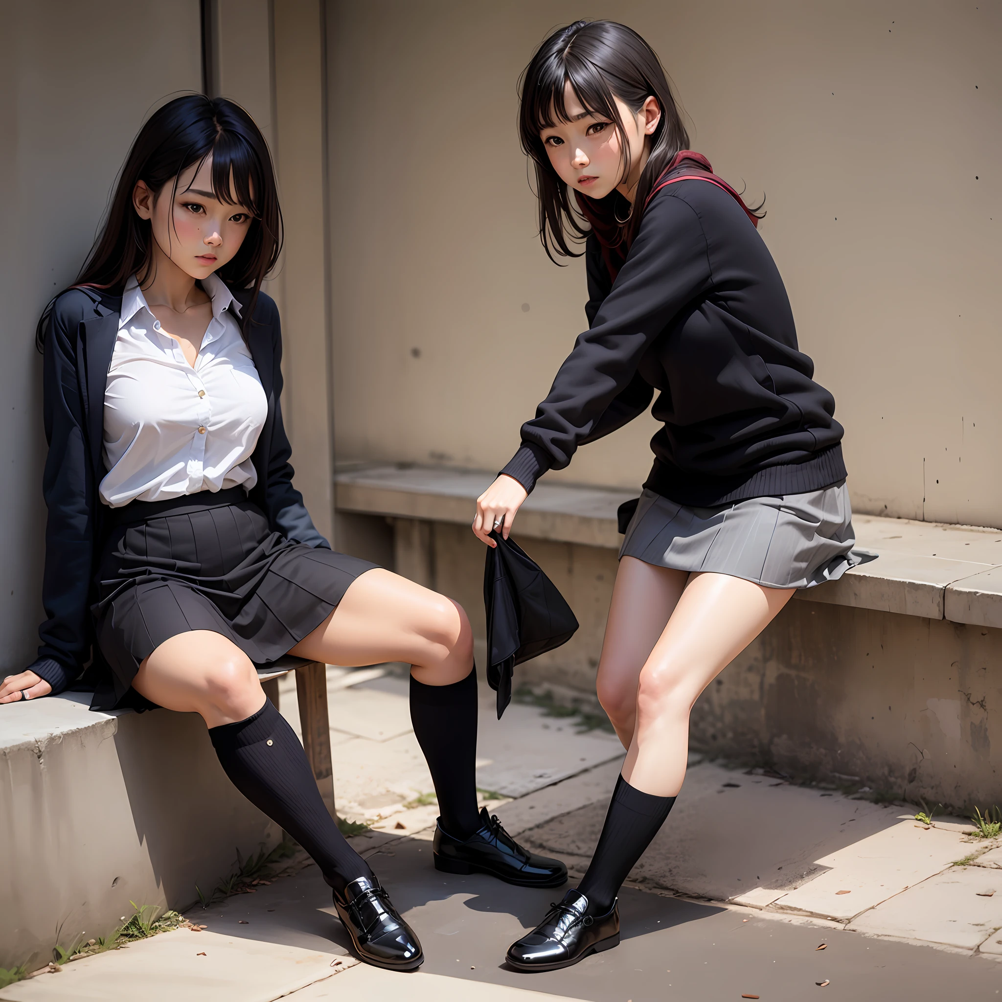 Black socks,a skirt, --auto
