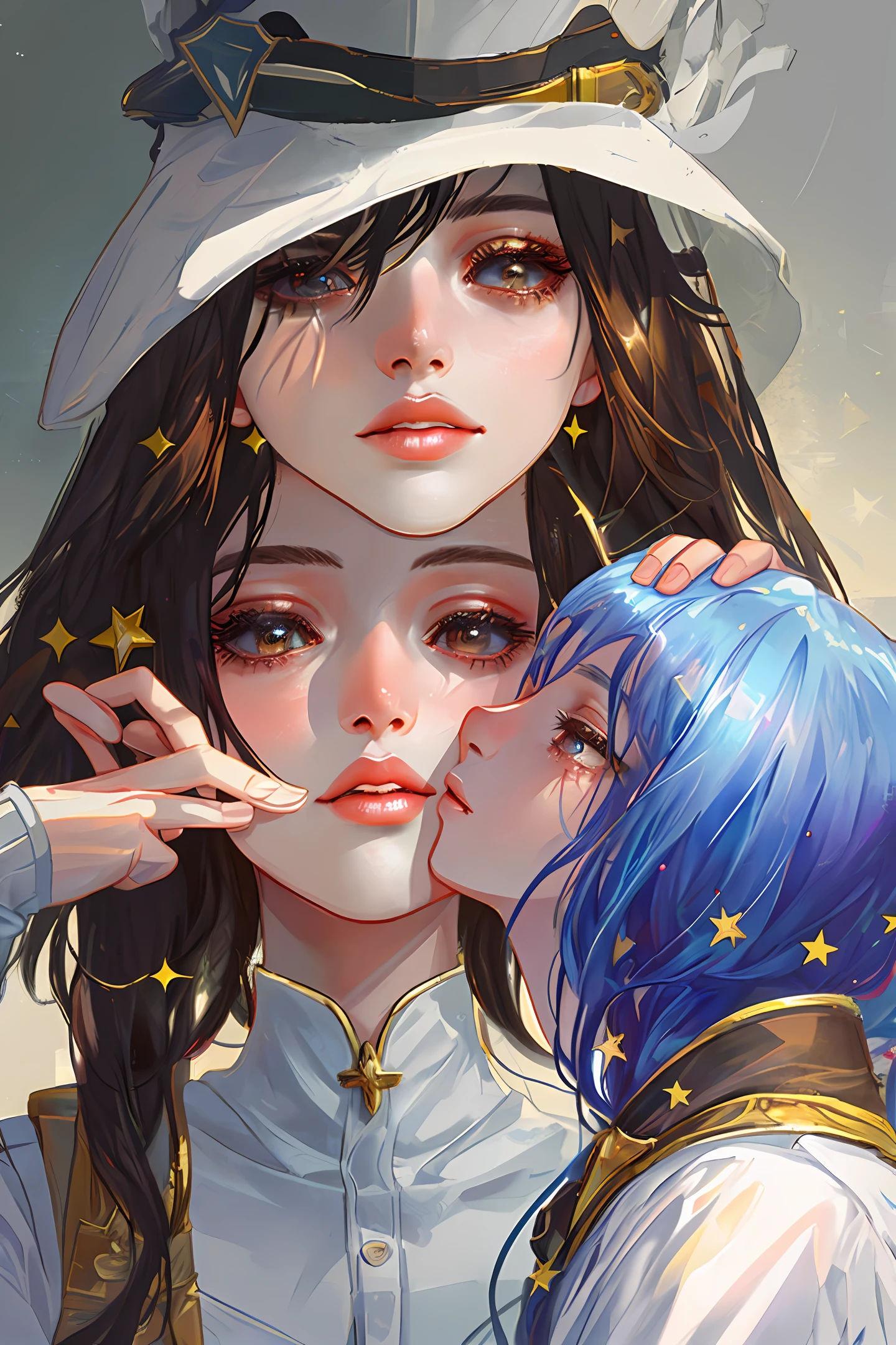 The kiss touched like a star,It's your lips that are dripping down my face