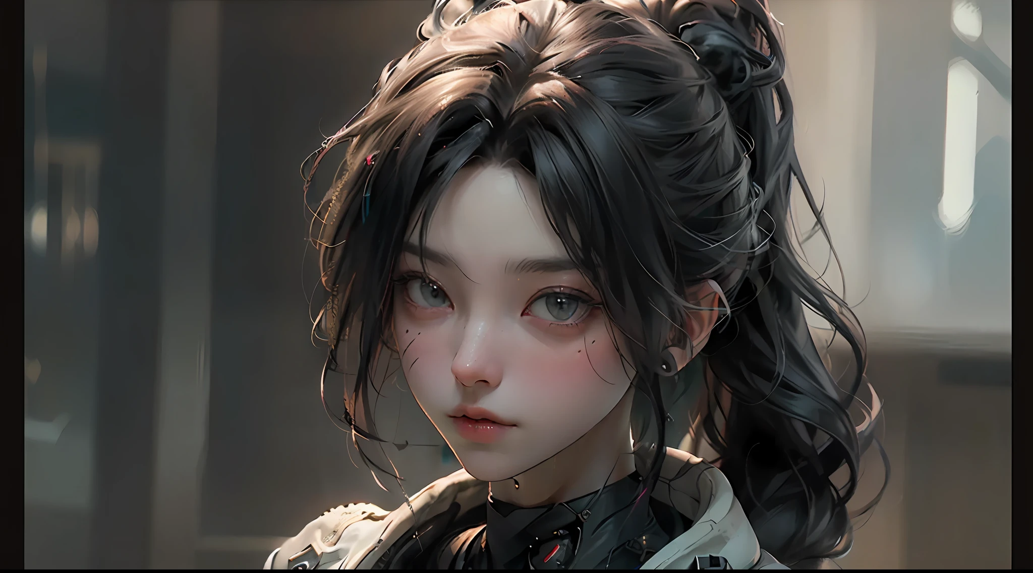 ((Best quality)), ((masterpiece)), (detailed:1.4), 3D, an image of a beautiful cyberpunk female,HDR (High Dynamic Range),Ray Tracing,NVIDIA RTX,Super-Resolution,Unreal 5,Subsurface scattering,PBR Texturing,Post-processing,Anisotropic Filtering,Depth-of-field,Maximum clarity and sharpness,Multi-layered textures,Albedo and Specular maps,Surface shading,Accurate simulation of light-material interaction,Perfect proportions,Octane Render,Two-tone lighting,Wide aperture,Low ISO,White balance,Rule of thirds,8K RAW,
