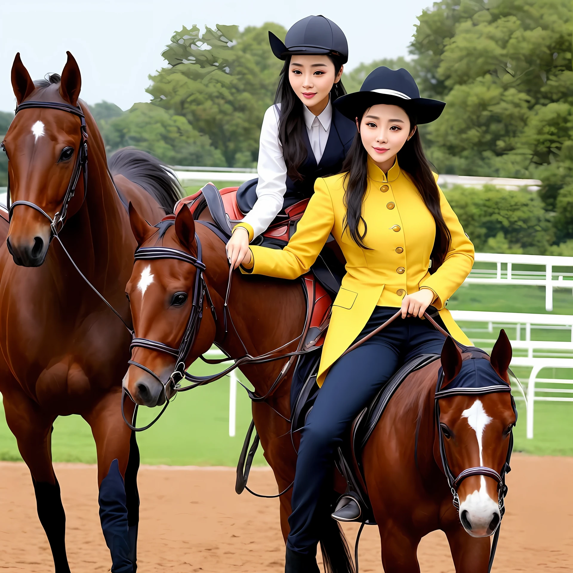 Fan Bingbing rides a horse