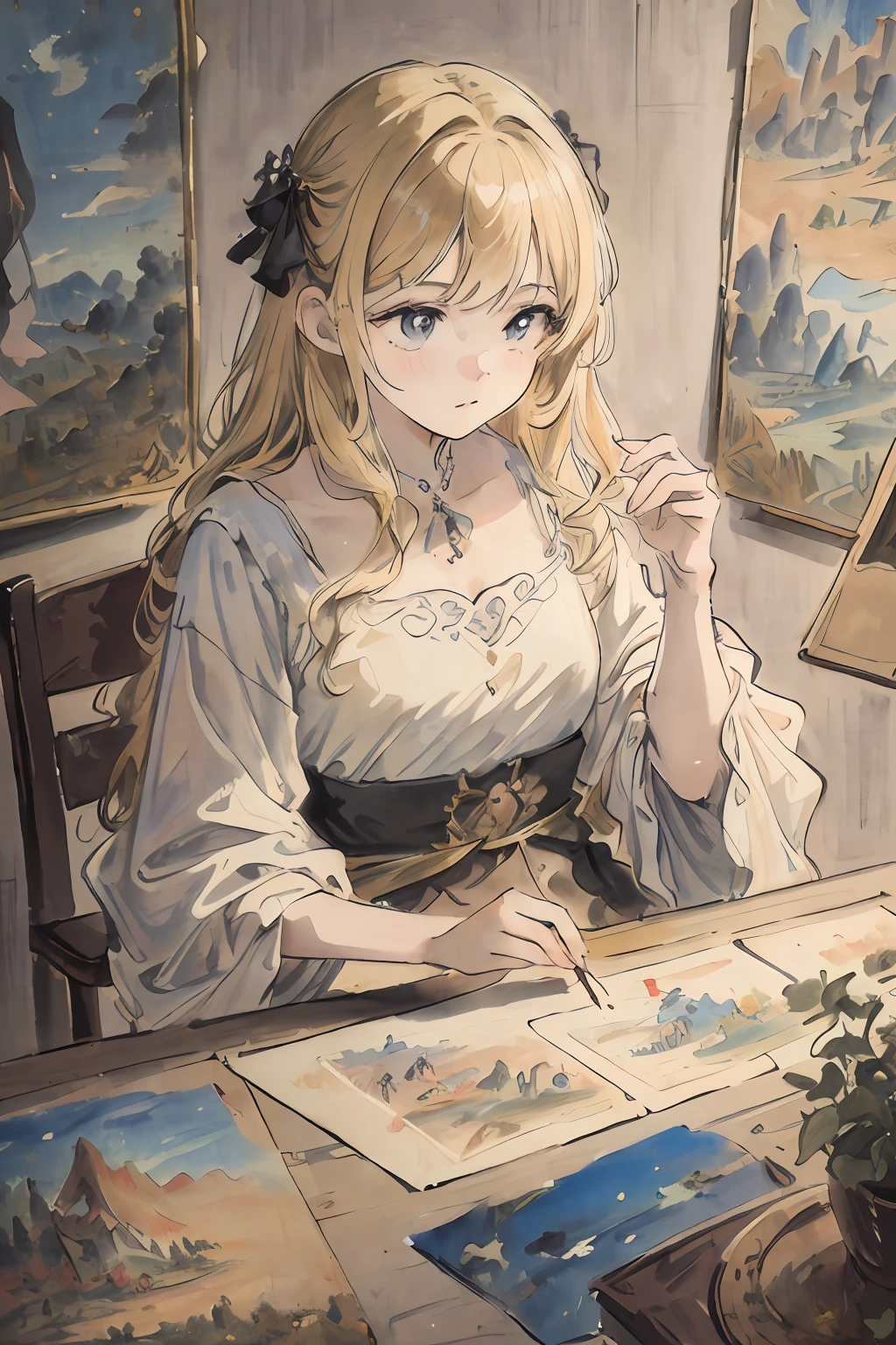 masterpiece, best quality, an extremely delicate and beautiful girl,an extremely delicate and beautiful, world masterpiece theater, ultra-detailed, highly detailed, best quality, blonde hair, highres, extremely detailed,1girl, best quality, illustration, looking at viewer, impasto, canvas, oil painting, realistic, realist ,real,