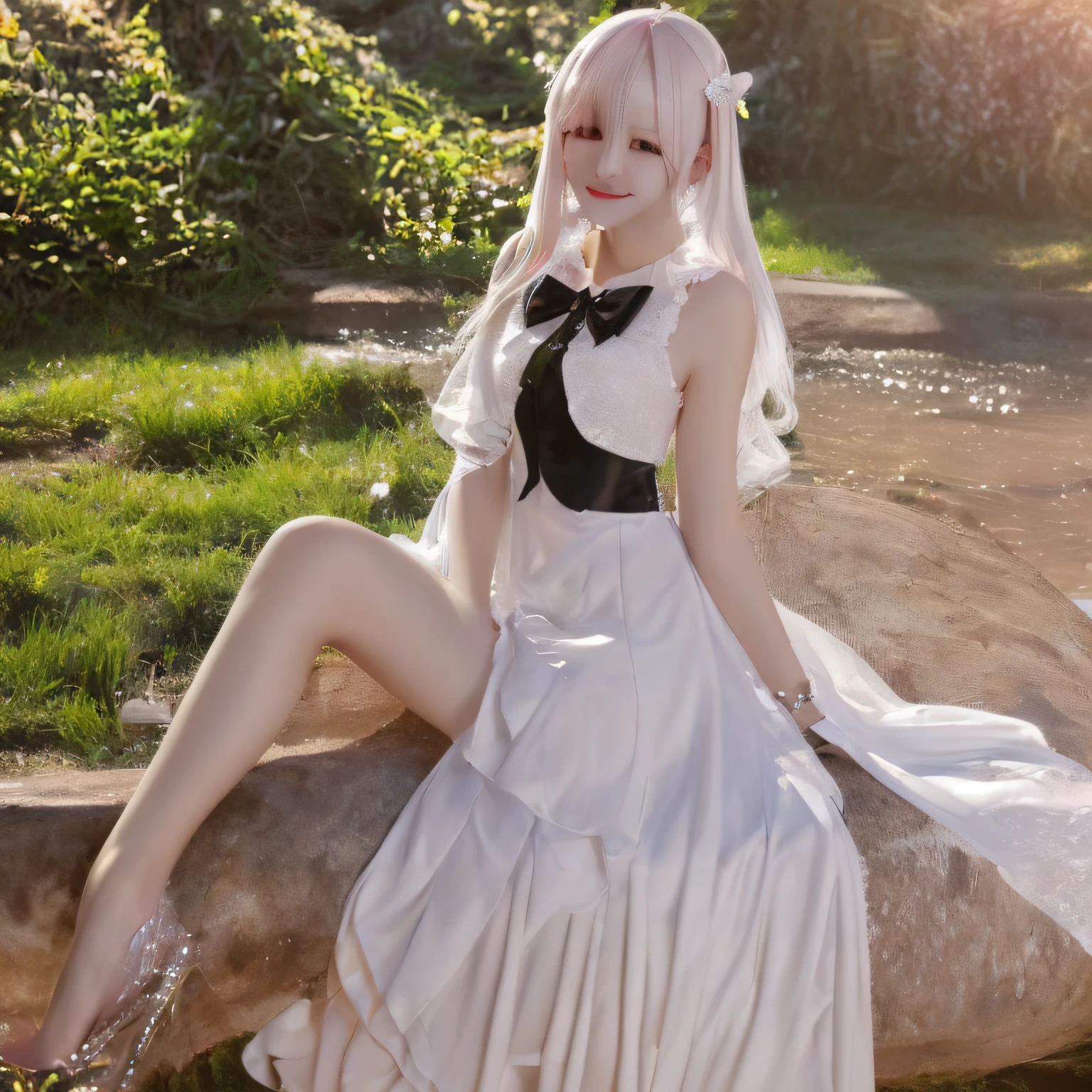 Manteau blanc,white skinned,黑The eye,Long flowing hair,sweet,full bodyesbian,Need,tmasterpiece --auto