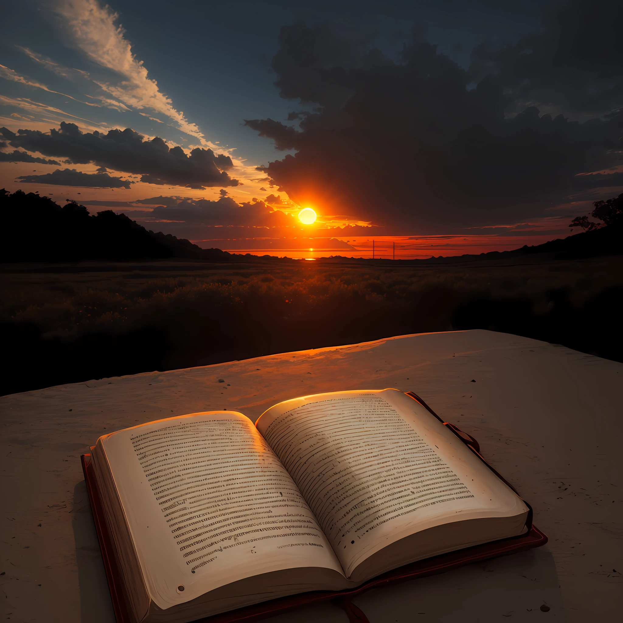 Bible illuminated by the sunset --auto