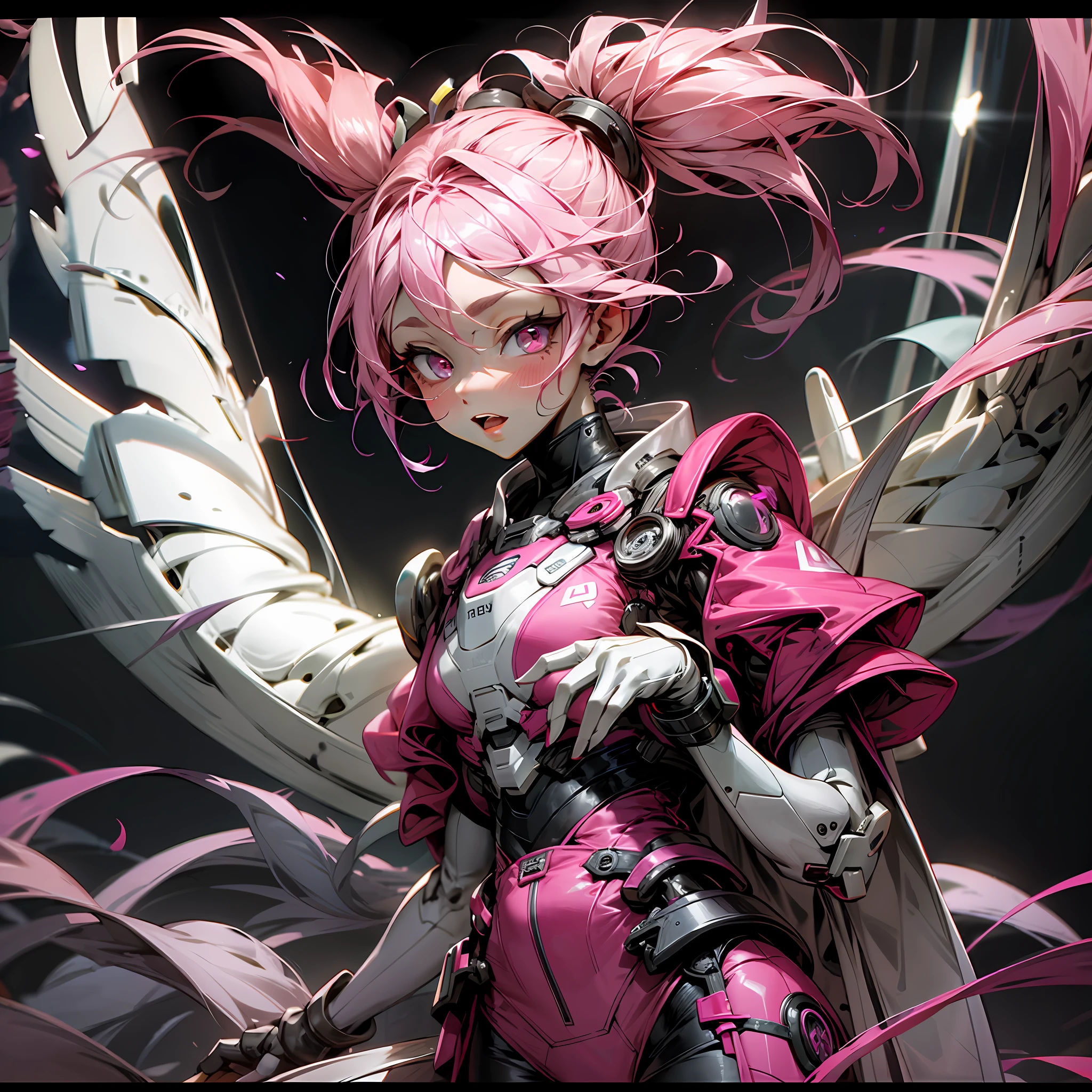 Anime - a stylish image of a woman dressed in pink and black with wings, Ross Tran 8 K, Guweiz on ArtStation Pixiv, Guweiz in Pixiv ArtStation, chengwei pan on artstation, 2. 5 D CGI anime fantasy artwork, Kushatt Krenz Key Art Women, Detailed digital anime art, Fanart Meilleure ArtStation