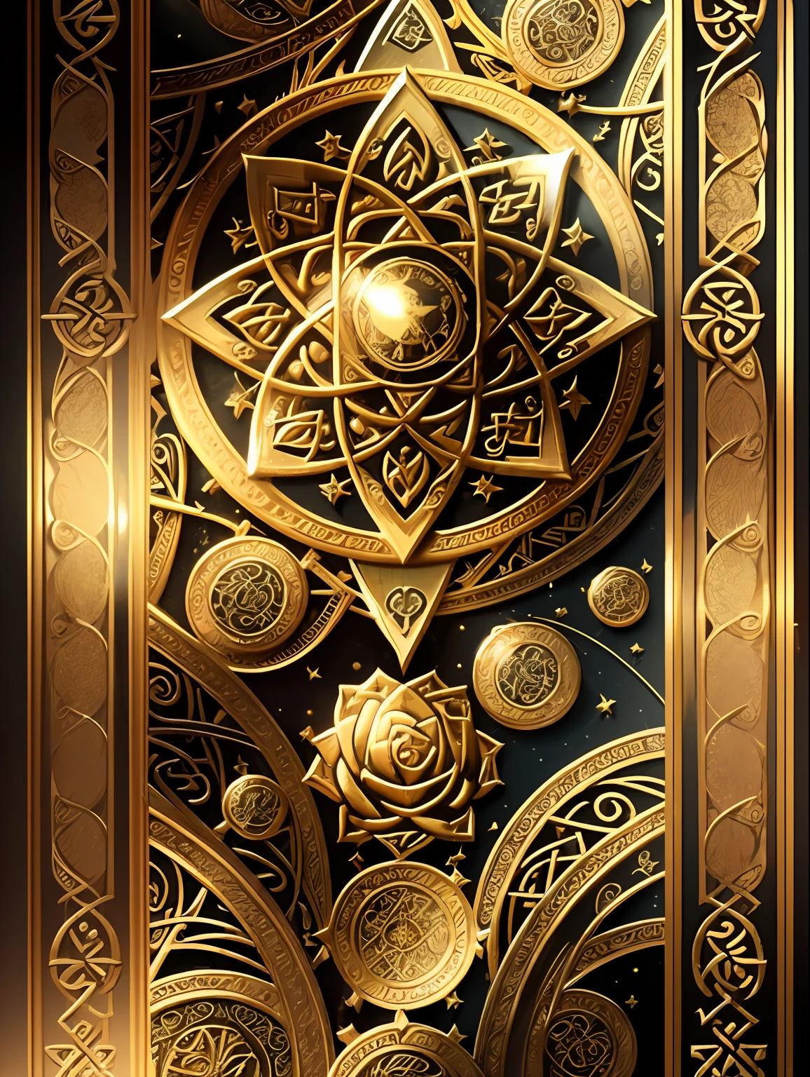 tarot cards，frame，Pattern，Textured，mystic symbols，sorcerous，Background plate，Front view