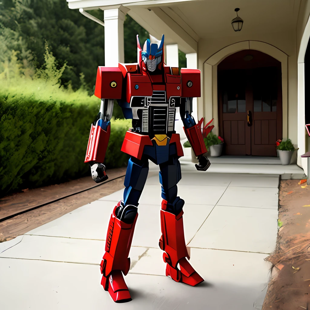 Optimus Prime trampled the Decepticon underfoot