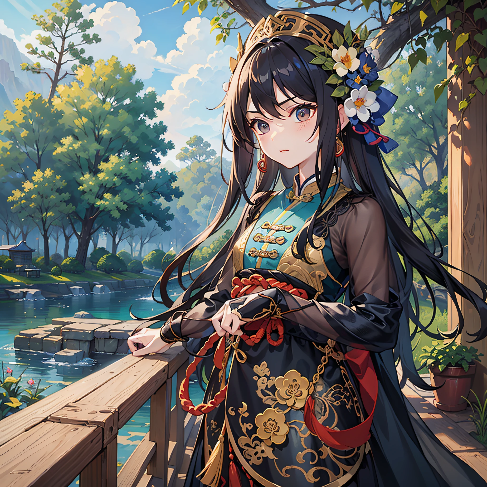 A high resolution, (masterpiece:1.4), ultra - detailed, Douluo Continent, Qian Chengxue confronted Tang San, Battle of the Two Gods, shock, --v 6