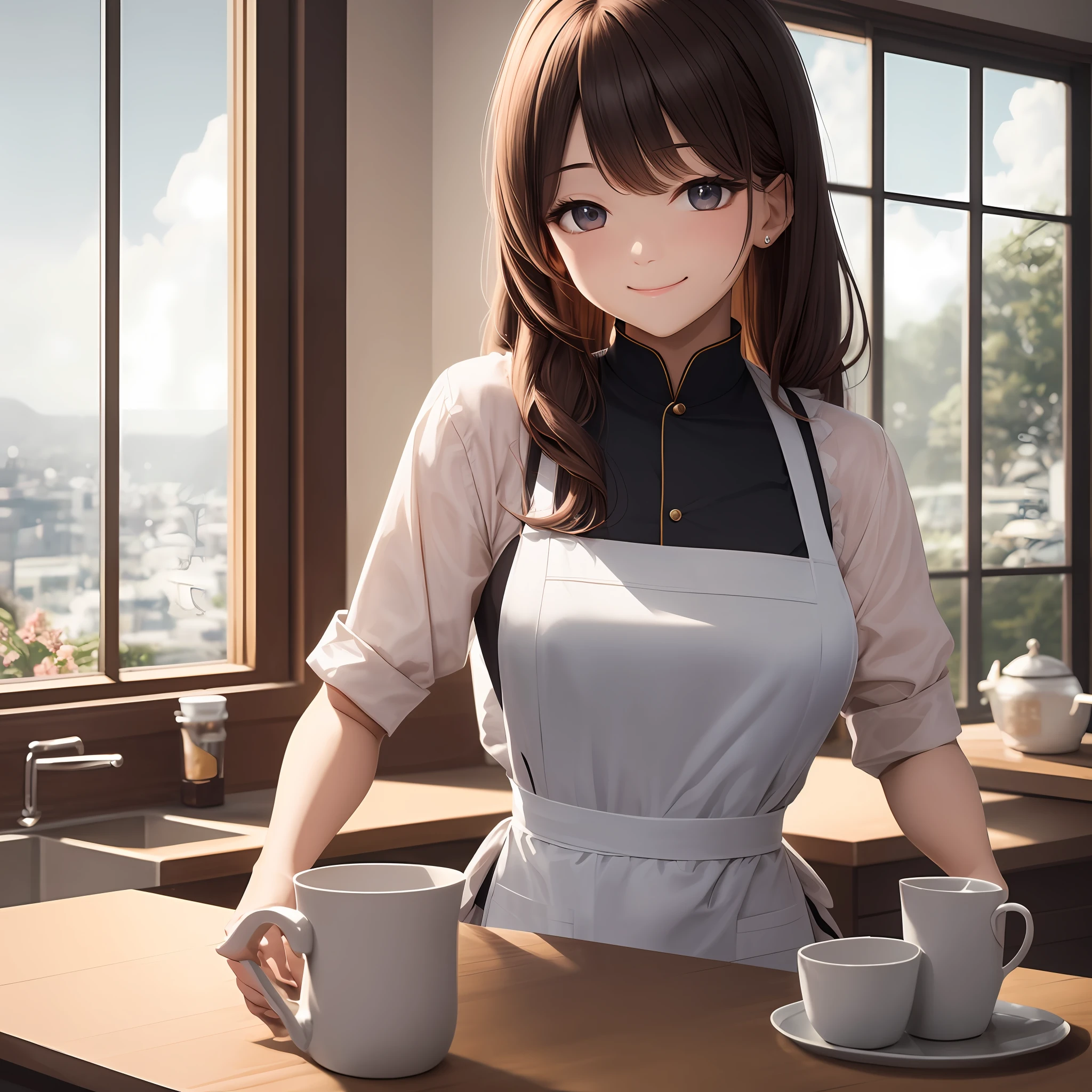 A faint blush，ssmile，
（maidennurse，aprons，kitchens，tableware，no brassiere，，light  smile，，）
looking at viewert，Beutiful women，
 best qualtiy， 超高分辨率， （realisticlying：1.4）， hiqcgbody，tmasterpiece， （realisticlying：1.4）， best qualtiy， beautiful illumination， A detailed， 复杂， RAW photos， 8K  UHD， filmgrain， （Akinav1） akinanakamori --auto