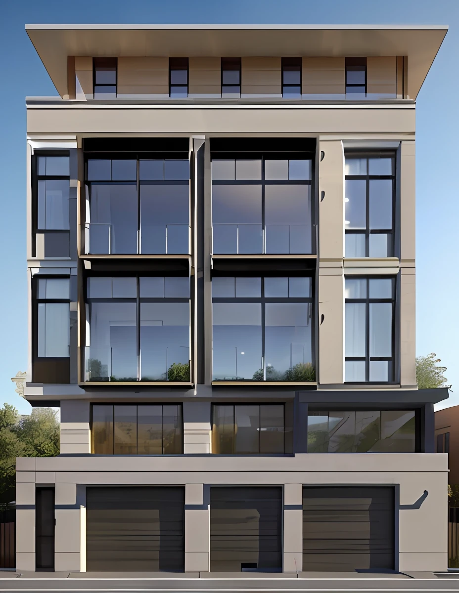 (masterpiece),(high quality), best quality, real,(realistic), super detailed, (full detail),(4k),8k , post-apocalyptic, dramatic light uNREAL ENGINEER 4K  . a drawing of a building with a lot of windows and a balcony, elevation view, building facing, full building, architectural section, (3d top view) an extremely detailed building, extremely high level of detail, perspective view, accurately drawn details, from street level, street elevation, 2d side view, comprehensive 3 d render, architectural drawing, front elevation, hq very detailed