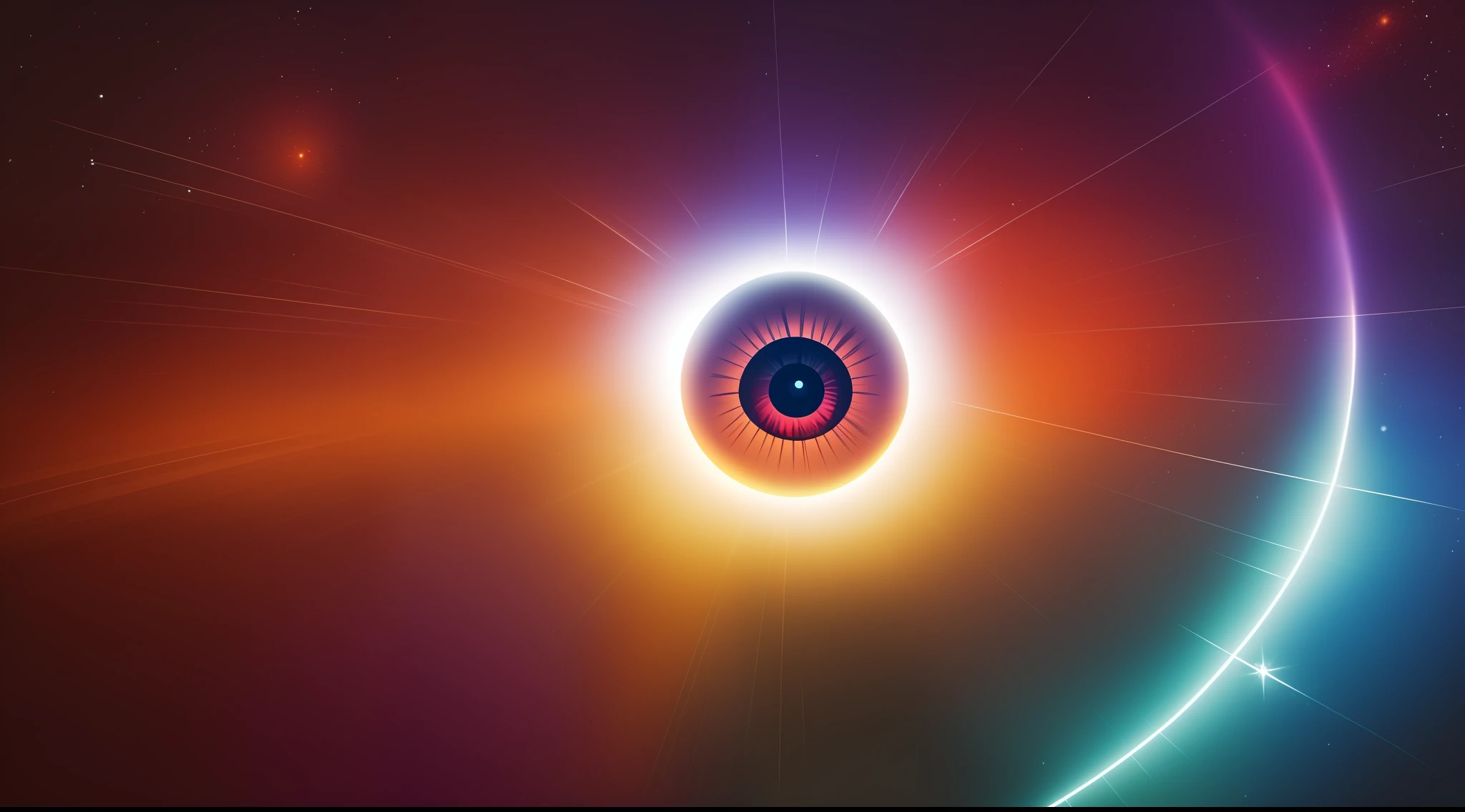 reflective light, Cinematic lighting, Masterpiece, Super detail, Best quality, 16k,(Colorful light),Shine like a star,tenchi,livelihood,world,The vast universe,Eye in the sky,A magical world