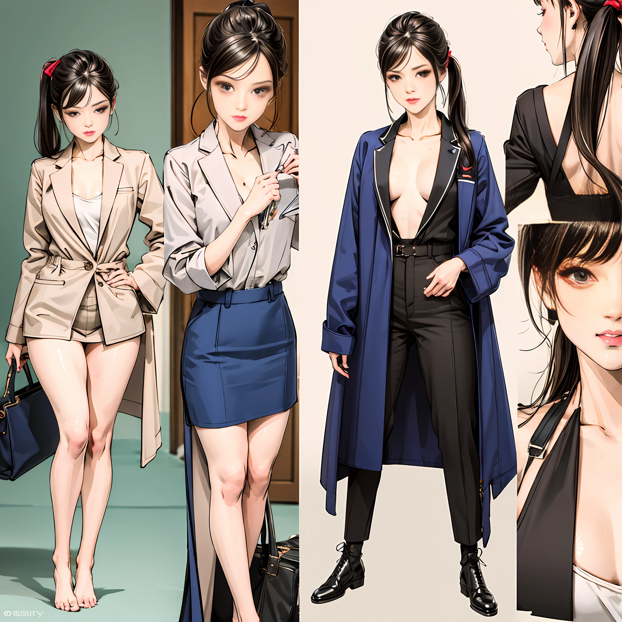 (best qualtiy,tmasterpiece,offcial art,A high resolution:1.2),extremaly detailed cg ,Front and side views and 45-degree graphics showing in three directions,Uniform style, 8k wallpaper,,ultra - detailed,(A girl with:1.2),(highdetailskin:1.2),(:1.1),
Full body like, Classical goddess,Extremely sexy ,long whitr hair, Very long hair, pony tails, Low ponytail,比基尼 ,dressing gown,Game heroine,Sexy and beautiful