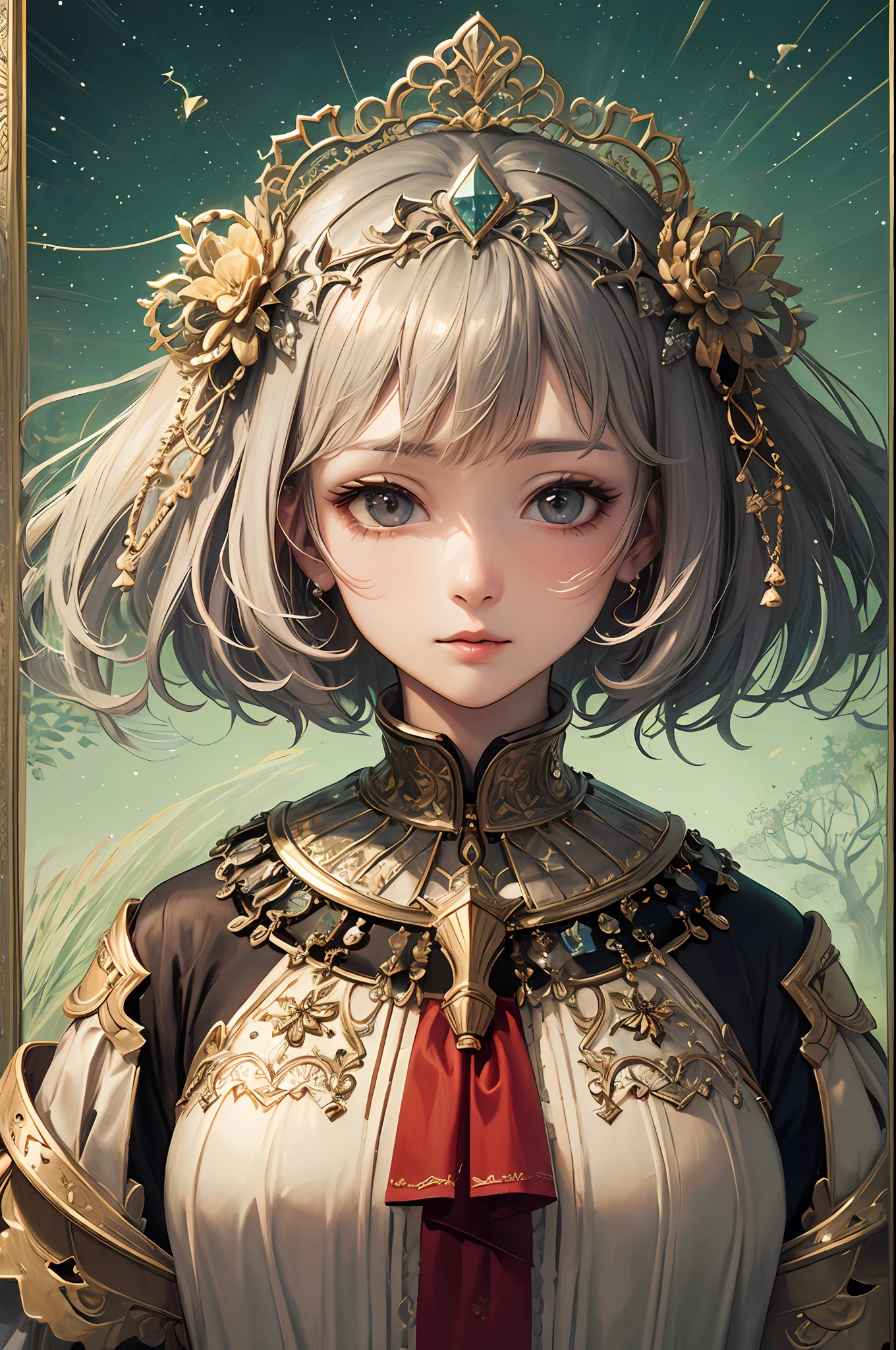 (masterpiece、top-quality、top-quality、Official art、Beautifully Aesthetic:1.2)、(1girl in)、ighly detailed、(Fractal Art:1.3)、colourfull、highestdetailed、Sagittarius temperament、Fantasia、soothing、A Dreaming Presence、Inquisitive mind、Philosophical、voyage、
