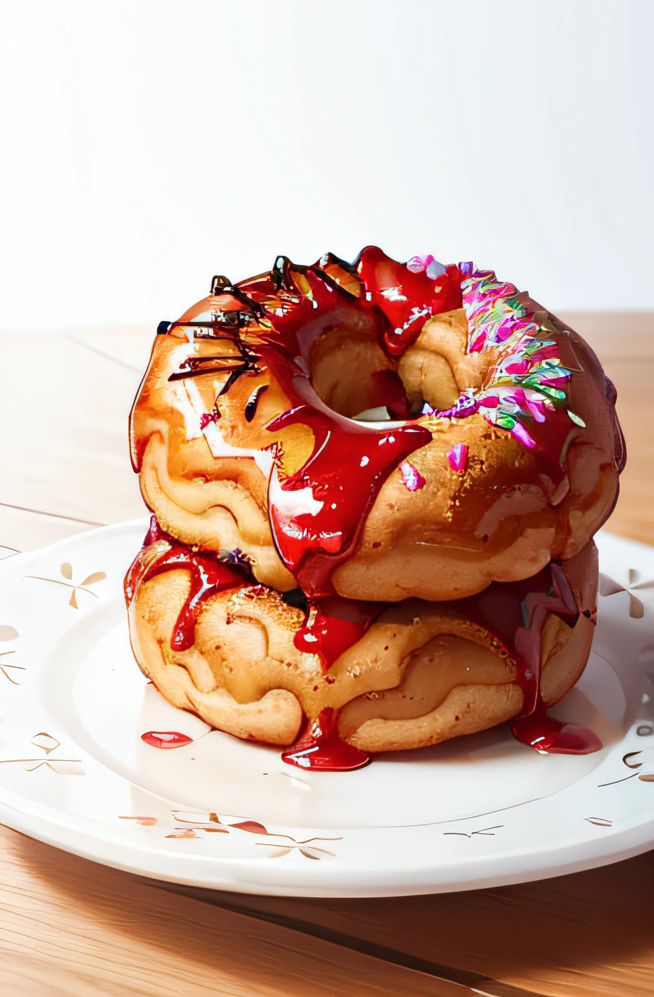 tmasterpiece,high high quality,Top quality,Strawberry donuts,foodphoto,