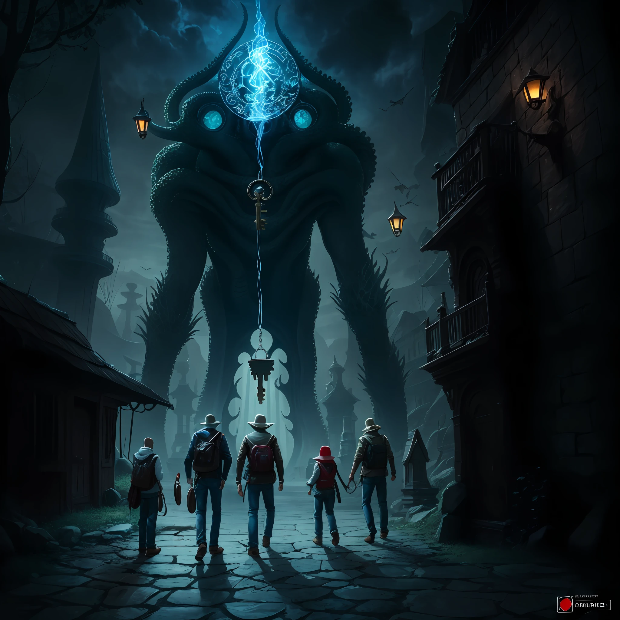 A man discovers the Key to Cthulhumen,The Gate of Truth appeared behind him