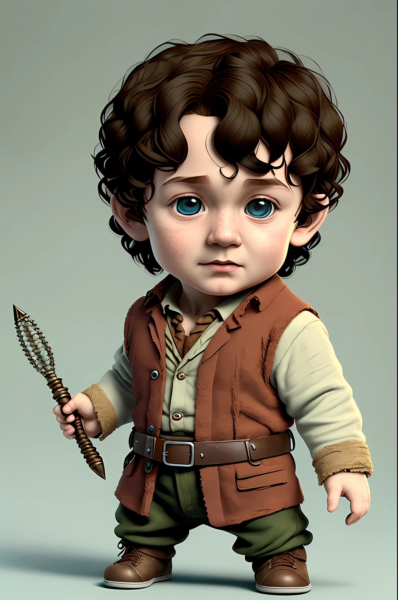 (cbzbb:1.25), portrait of cutest frodo baggins illustration, artstation, CGI_Animation,