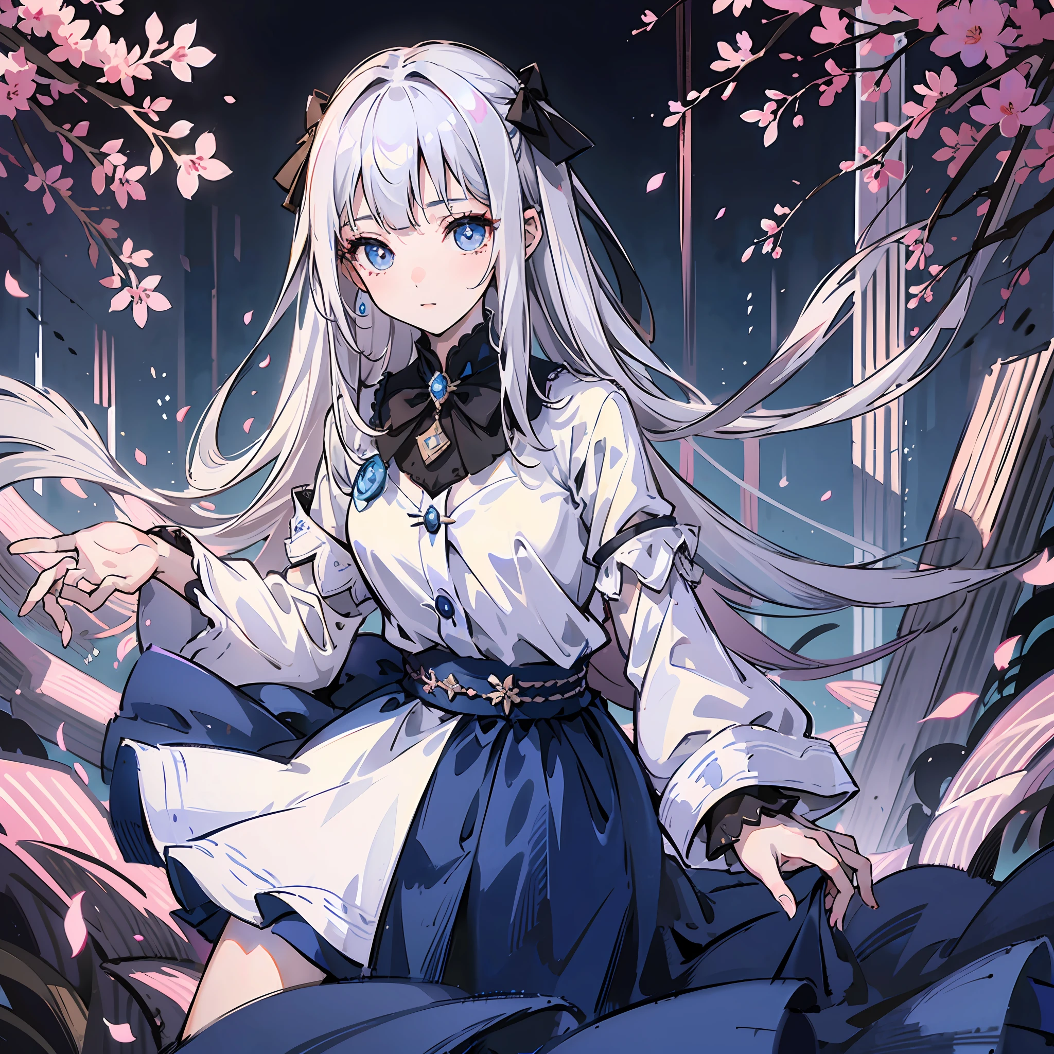 (PaintsChainer) Anime comic style,White hair,Light blue hanfu,Light tiara,Monochromatic and conservative clothing,Below the scene is a large tree,The sunlight casts dappled light and shadow,Warm and gentle,A warm smile spread across his face,The entire canvas should not be overly complex,Only the beauty of this spring remains,4k。 --auto