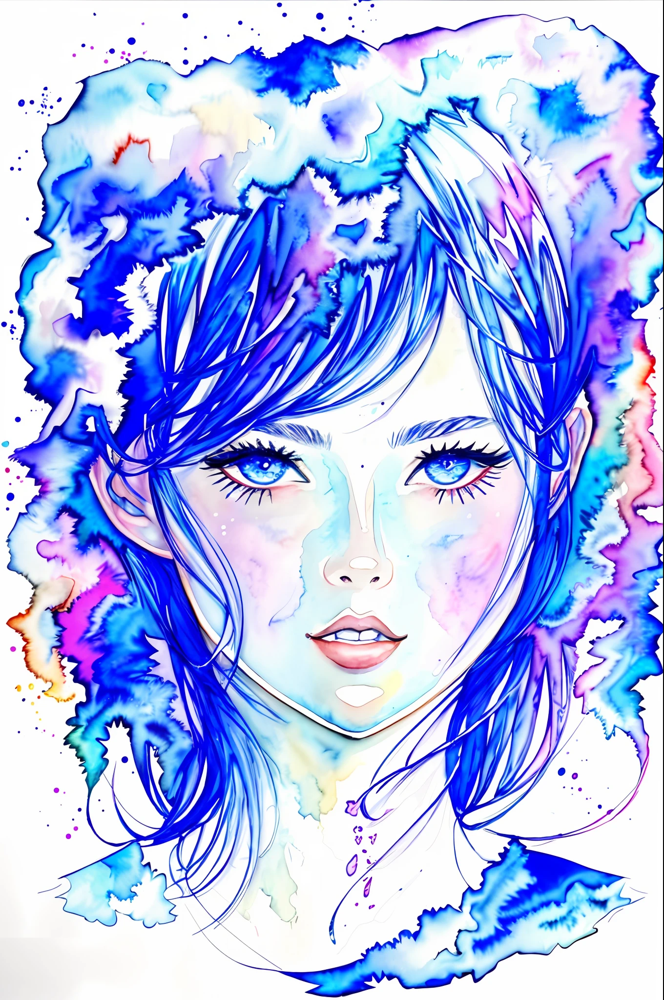 masterpiece, best quality, 1girl, watercolor,