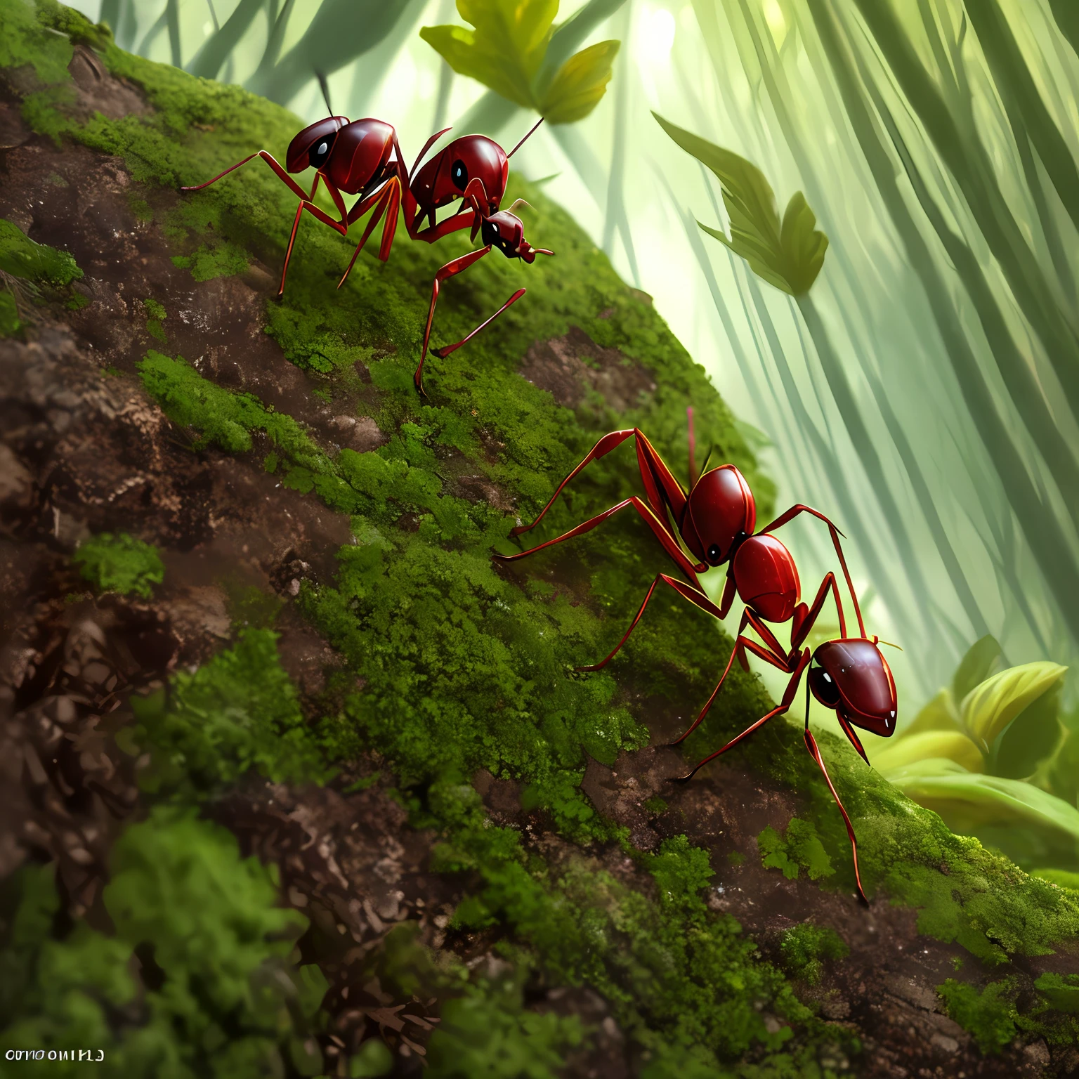 （highly  detailed：1.2），（best qualtiy：1.2），8k，Sharp focus，（sub surface scattering：1.1），（Award-winning macro photography：1.1）（Cute ant lifeforms：1.2），Hide in a dense forest of foliage（Very detailed clothes：1.2），（very highly detailed background：1.3），（tchibi：1.2），（ultra-realistic realism：1.2），cinmatic lighting，The is very detailed，smoothness，Clear focus，artgerm wlop greg rutkowski，[（ emb-rrf2:1.0):4]