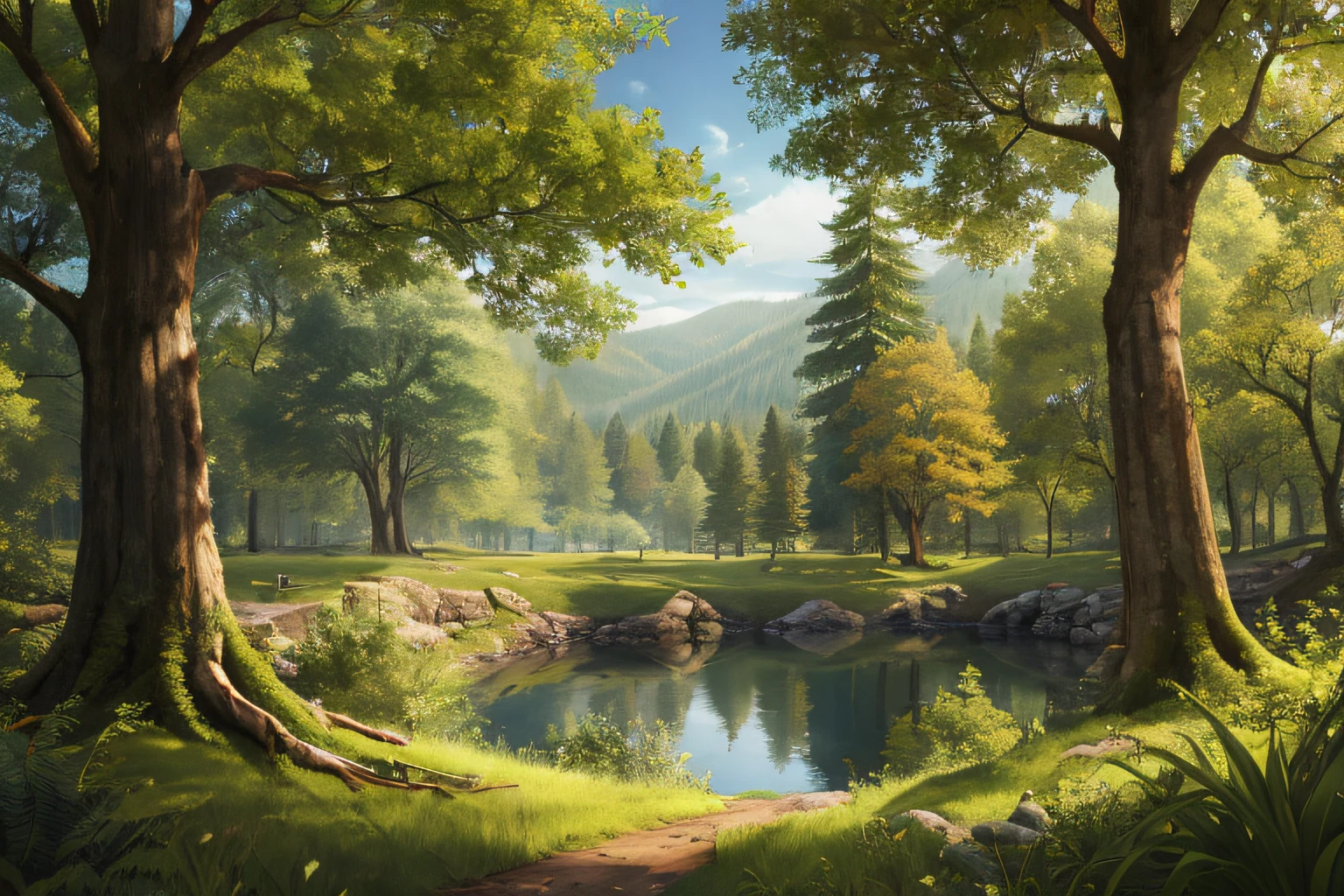 ln the forest，naturey，Tree holes，Landscape poster
