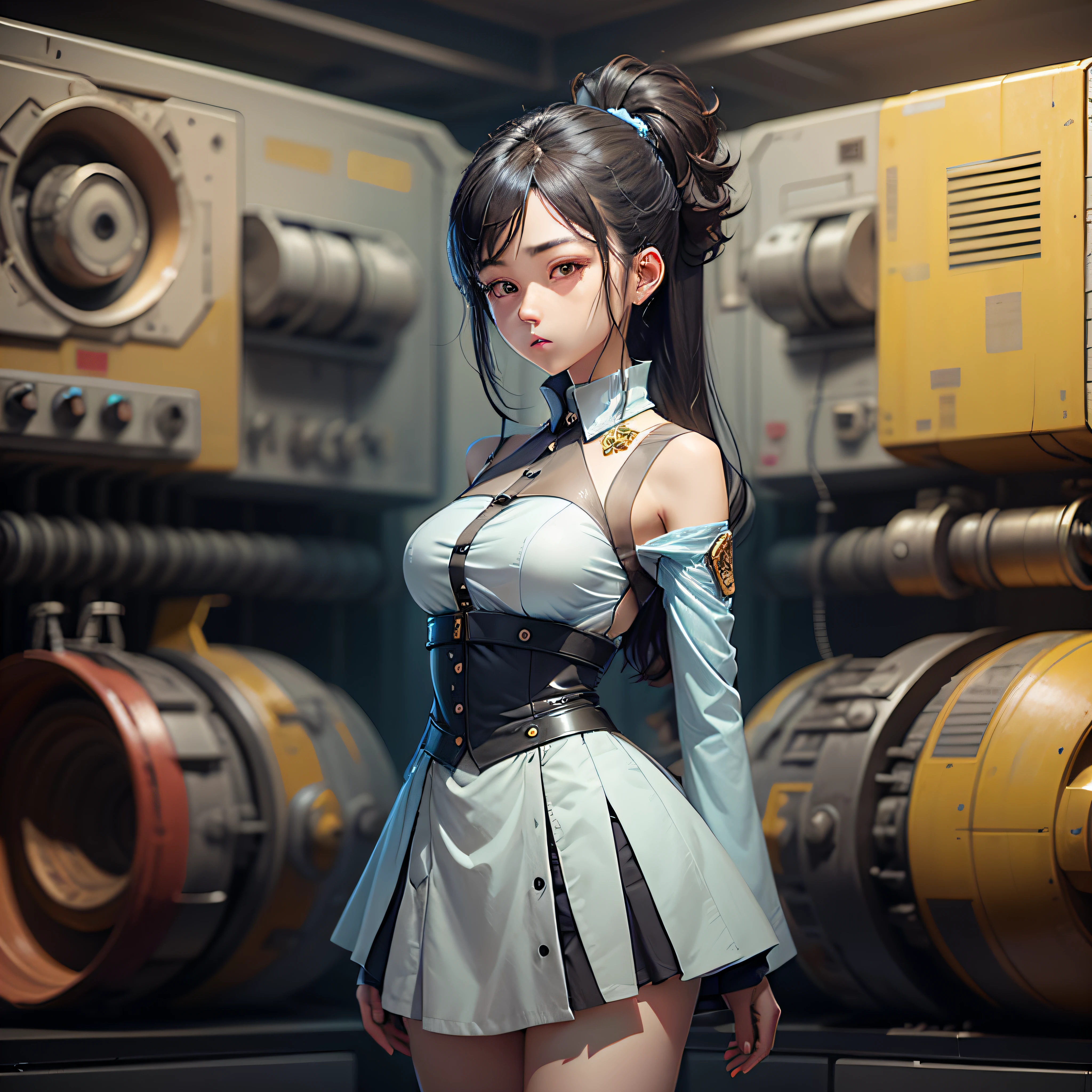 One guy,Light blue skirt,A half body,Black hair,The panel is not occluded,with a round face --auto