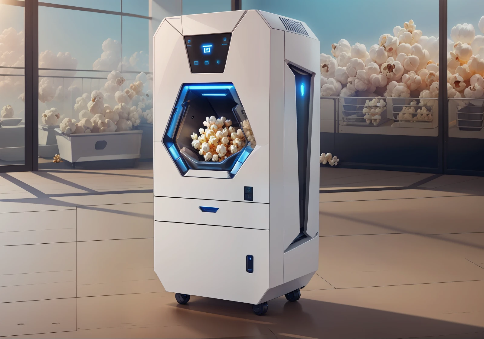 Smart devices,Machine to make popcorn automatically,cute-style,Futuristic