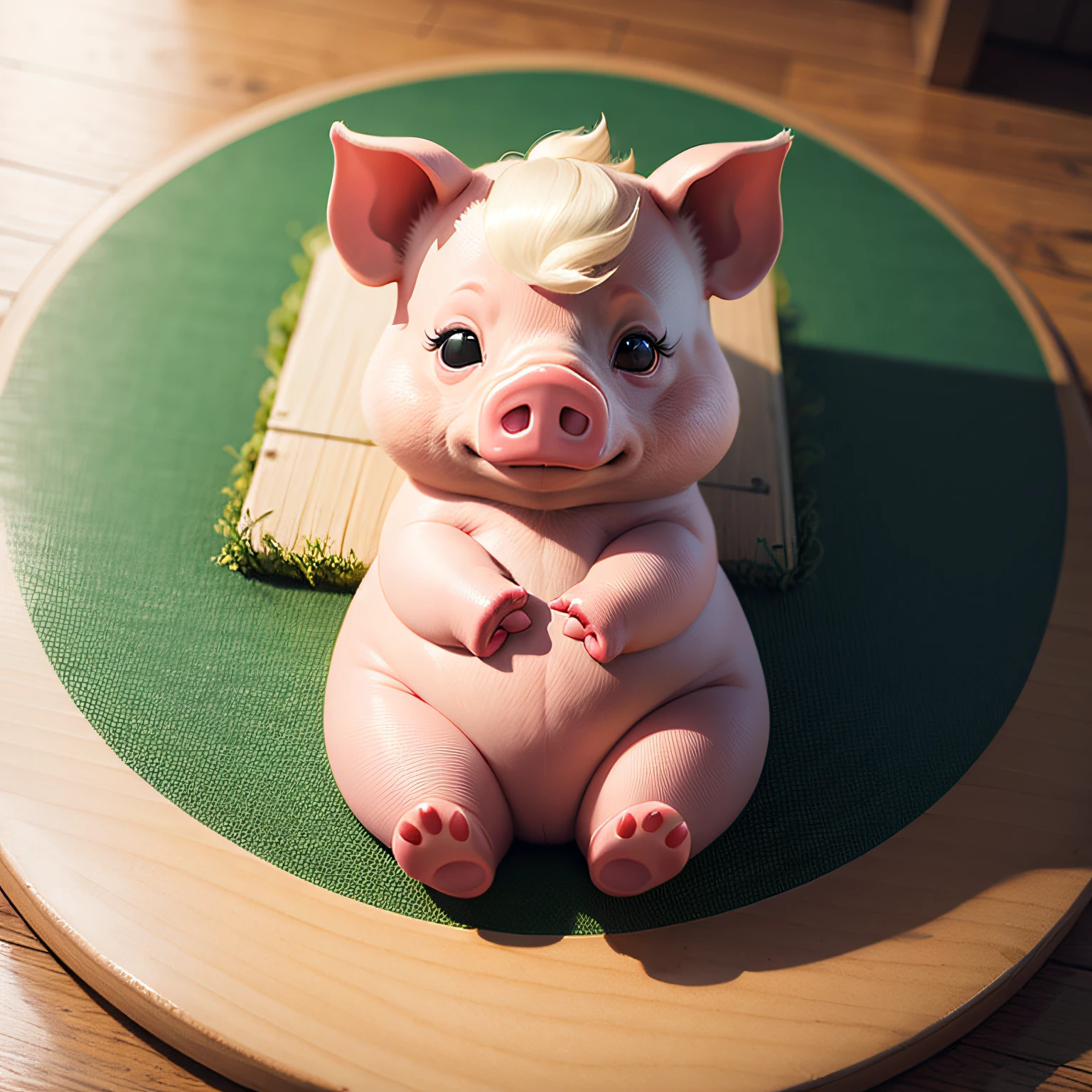 Flat illustration,A pig,in pink,line sleek,adolable,k hd --auto