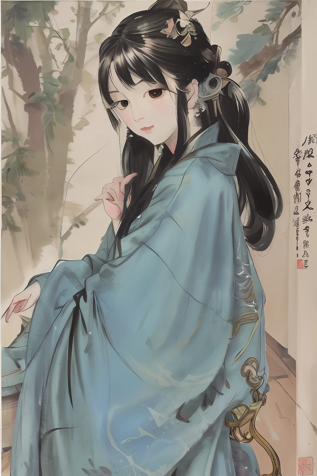 Akali antique oil painting exquisite