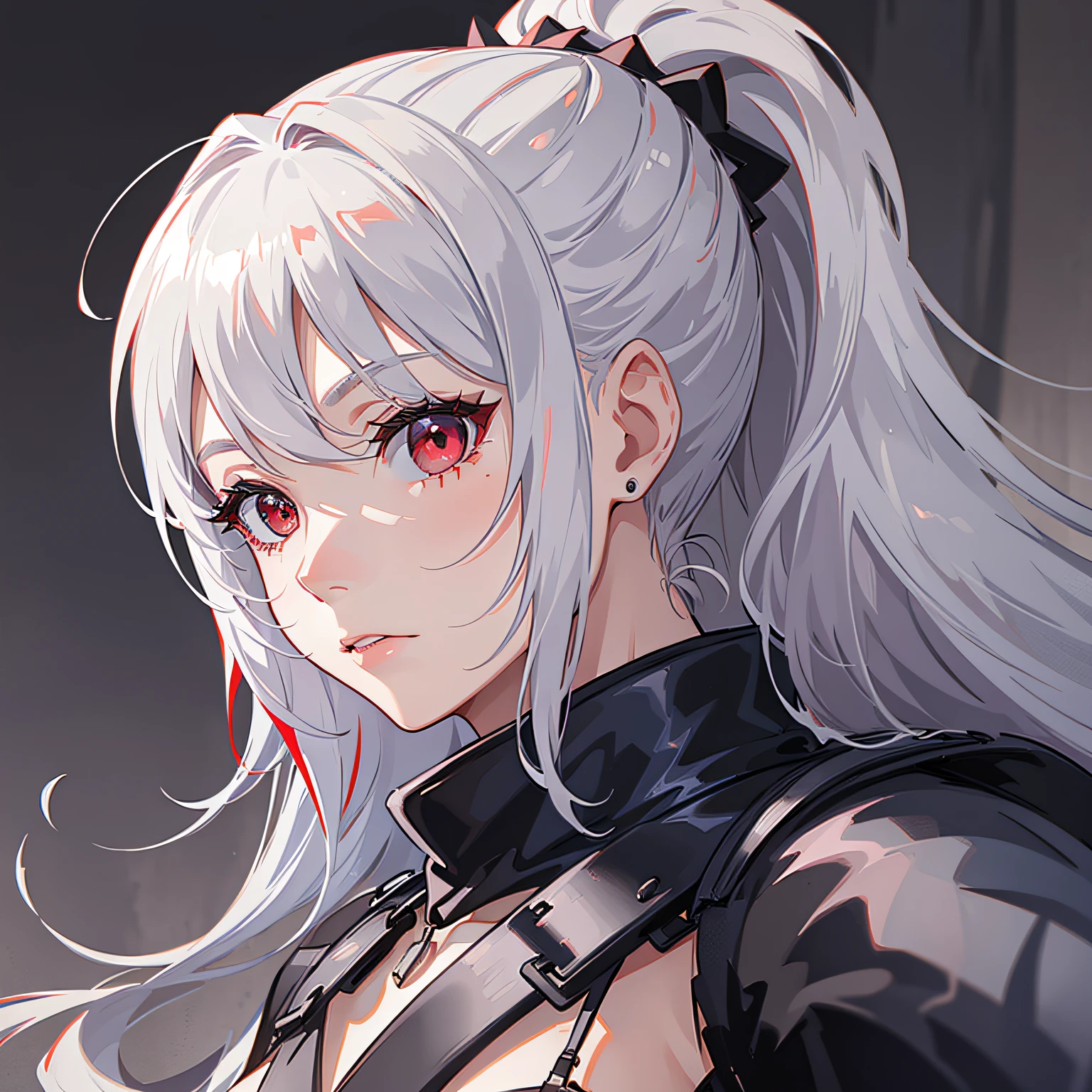 the night,Side face close-up,gentleness,Soft look,Long snow-white hair,Beautiful character painting,Guviz-style artwork,Guvitz,epic exquisite character art,Stunning character art