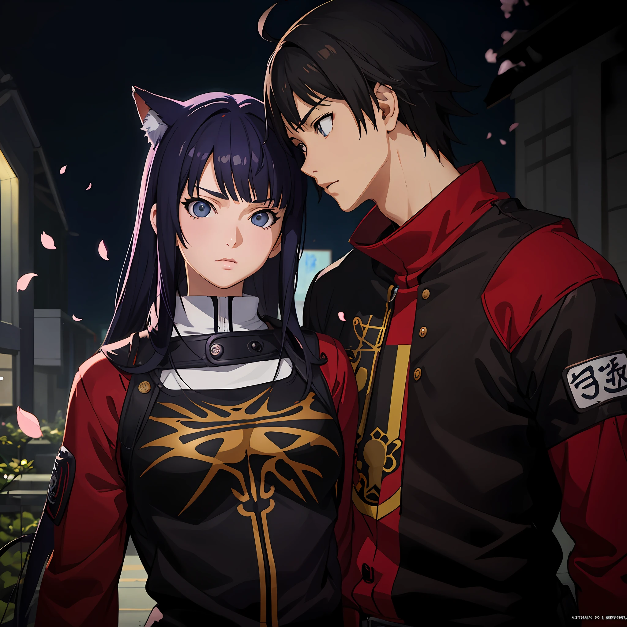 Anime characters in the garden, Badass anime 8 K, hidari and vlop, Masayoshi Suto and artgerm, Range Murata and Artgerm, naruto art style, highly detailed exquisite fanart, artgerm and genzoman, Epic anime style, Fan art, High-quality fanart, from naruto,There are cherry blossoms falling
