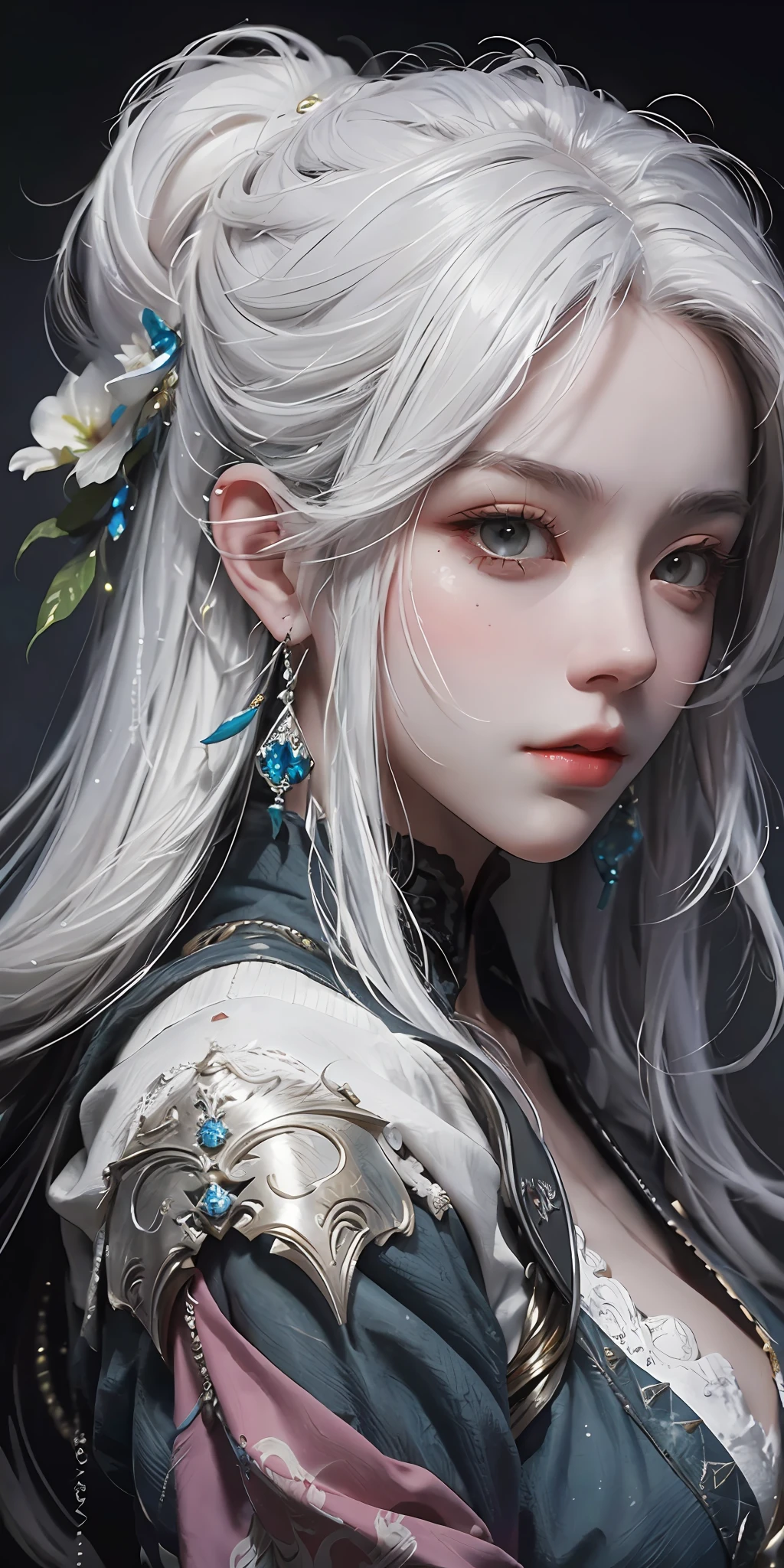a close up of a woman with white hair and a white mask, beautiful character painting, guweiz, artwork in the style of guweiz, white haired deity, by Yang J, epic exquisite character art, stunning character art, by Fan Qi, by Wuzhun Shifan, guweiz on pixiv artstation