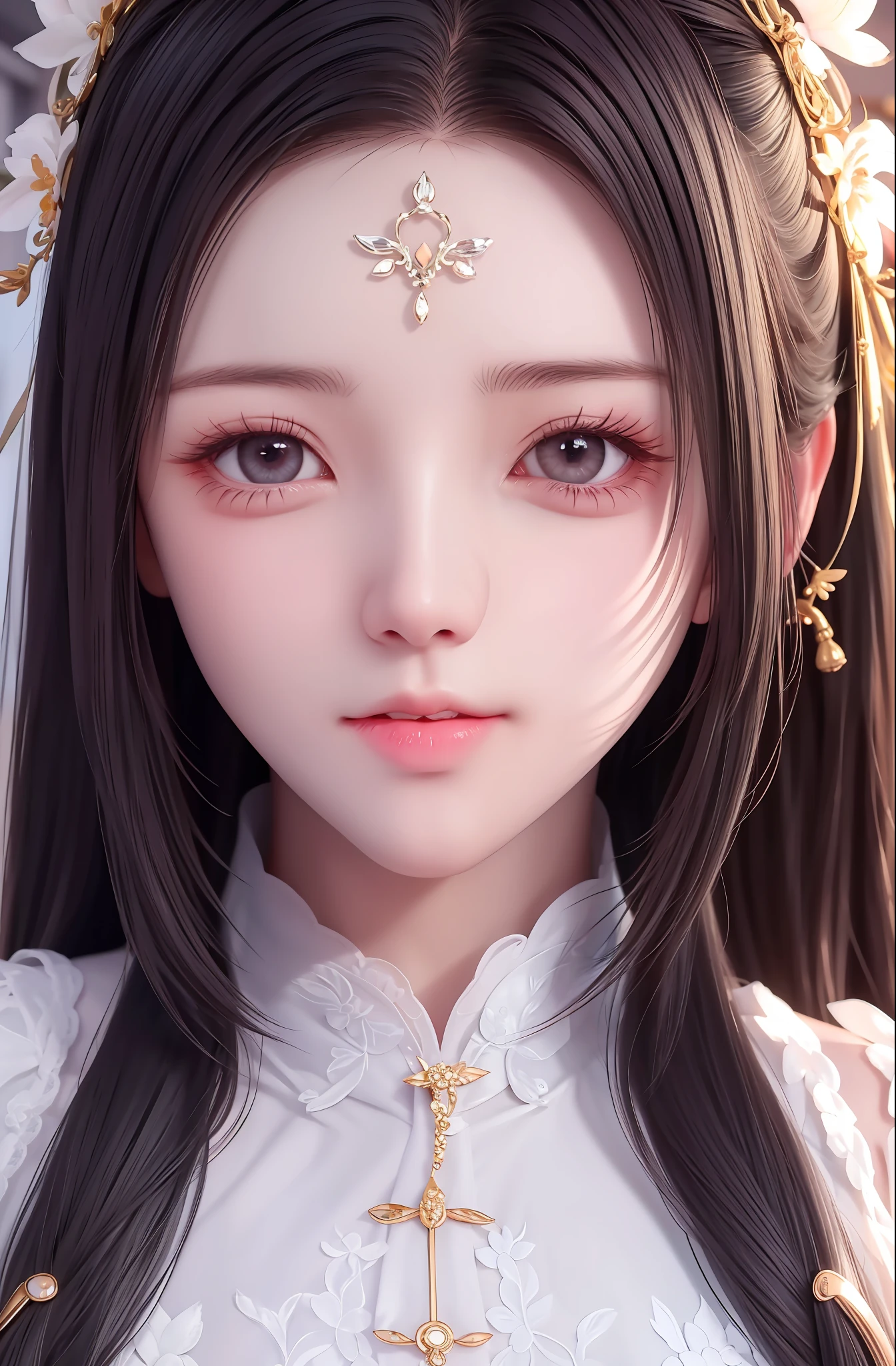 whaite hair， tmasterpiece， best qualityer， ultra - detailed， high detal， super detailing， high high quality， （（4K， 8k， 16k， UHD））， ， （highdetailskin：1.2）， textureskin，（beauitful face：0.3），（Natural skin texture：1.2），（Fine beautiful eyes： 1.2）， realisticlying， Glow skin， shining face， Glossy glossy skin， Radiant skin， Radiant skin