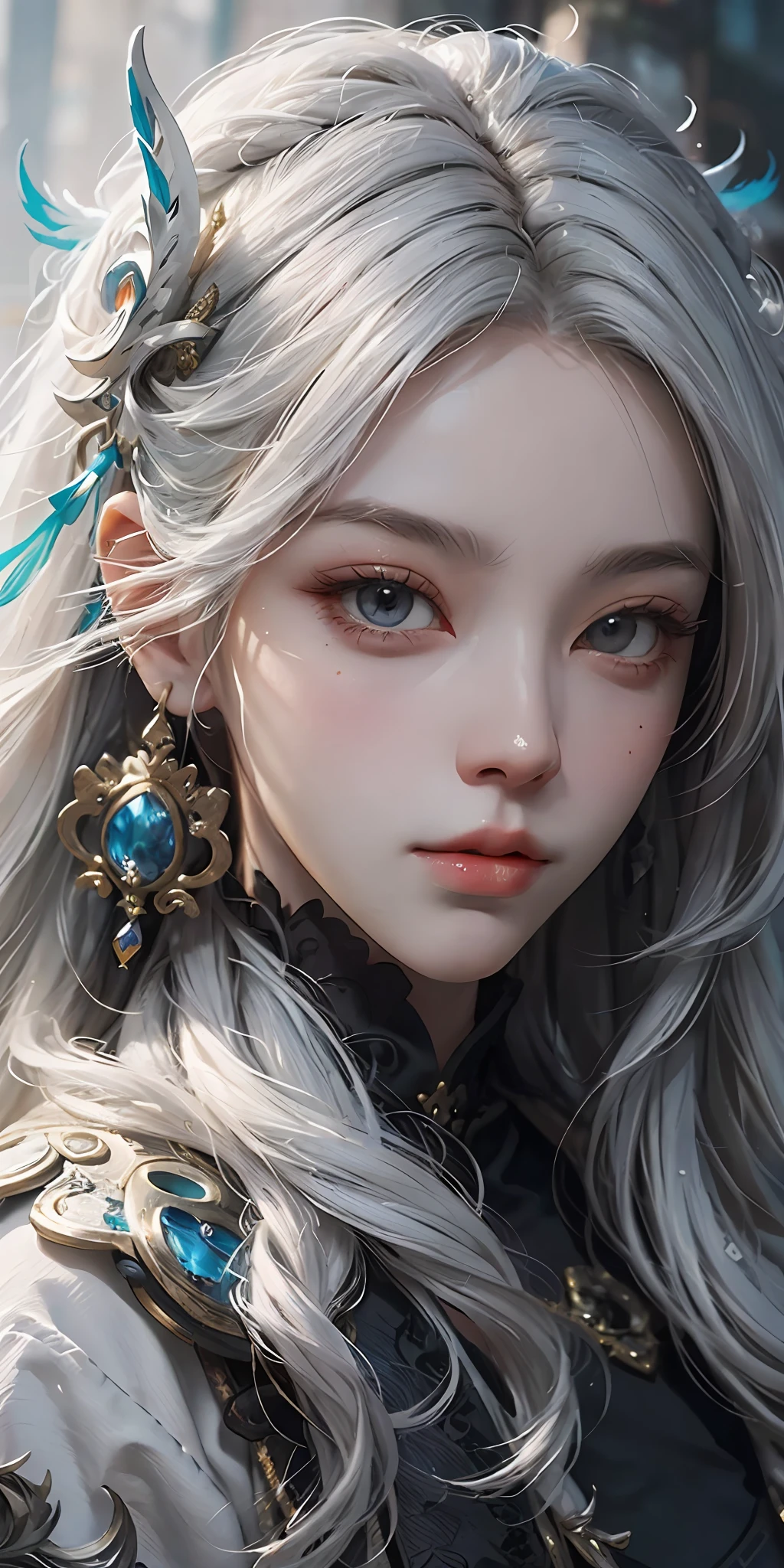 a close up of a woman with white hair and a white mask, beautiful character painting, guweiz, artwork in the style of guweiz, white haired deity, by Yang J, epic exquisite character art, stunning character art, by Fan Qi, by Wuzhun Shifan, guweiz on pixiv artstation