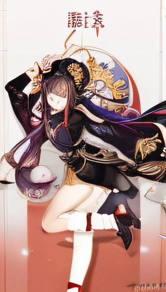 Anime girl with long hair and hat on red background, onmyoji, hanayamata, Ayaka Genshin impact, drak, onmyoji portrait, shikishi, Style anime, Pixiv style, nightcore, Waifu, author:Hosomura Kane, Kantai collection style, Onmyoji detailed art, lollipop, in a kimono
